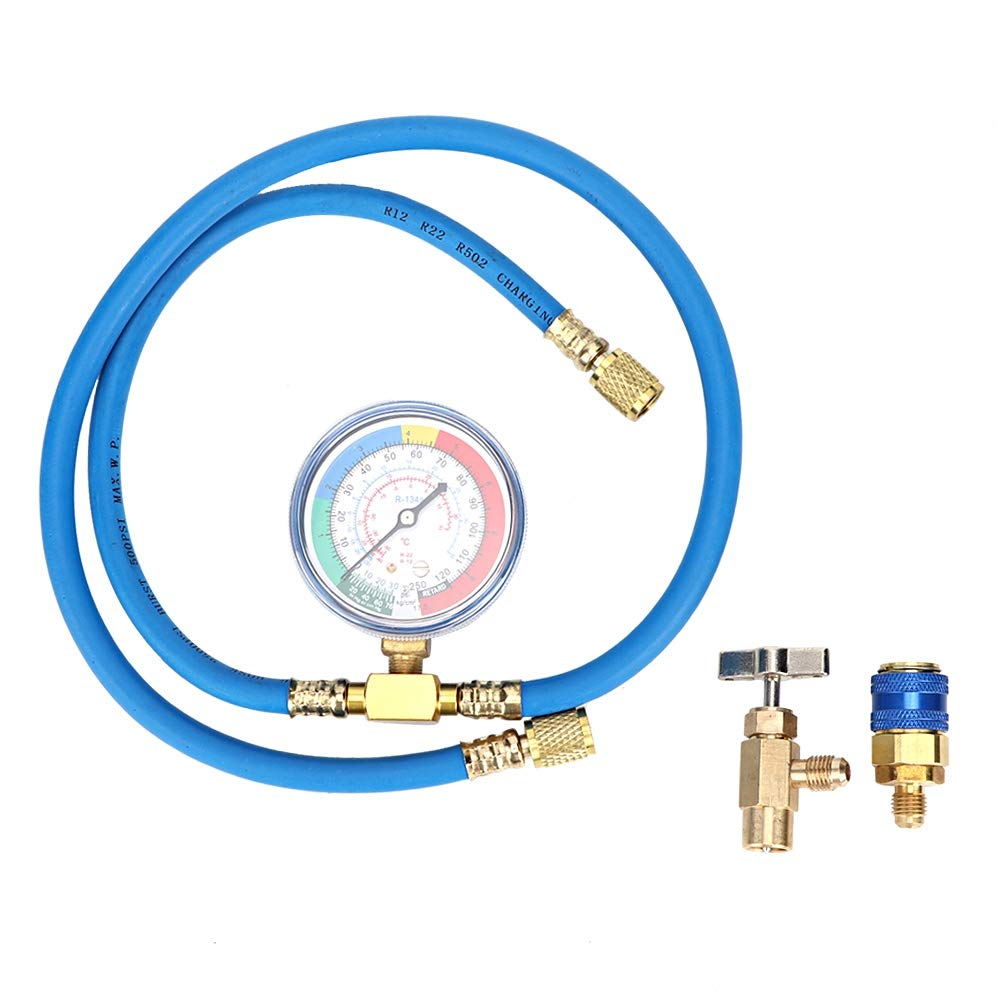 Akozon R134A Recharge Measuring Hose Gauge, Refrigerant Charging Pipe with Can Tap image number 3