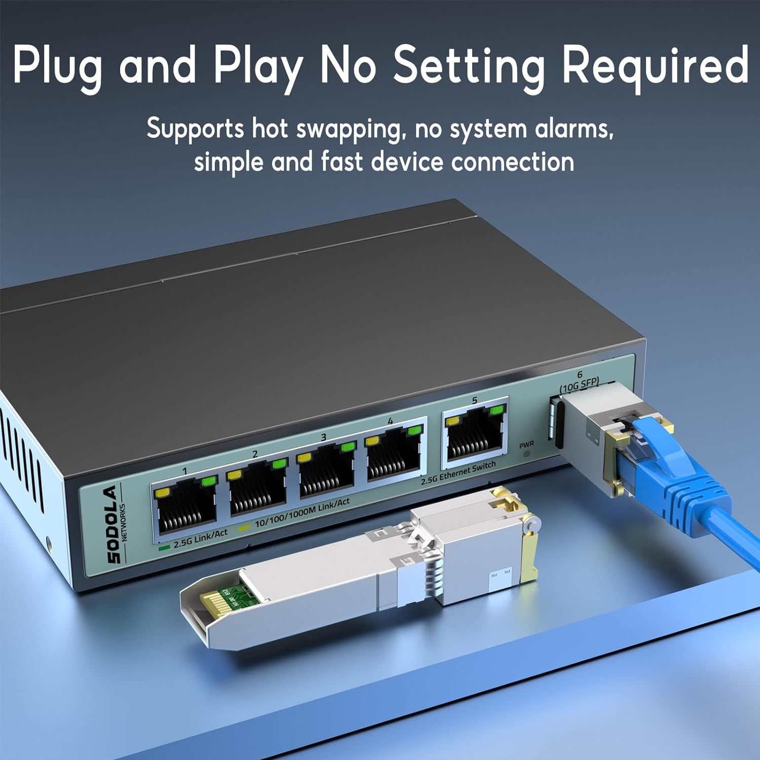 SODOLA 10Gbase-T RJ45 SFP+ Module, 10G SFP+ RJ-45 Copper Transceiver for SODOLA, SFP to Ethernet, Plug and Play,Hot Pluggable,Up to 30M Distance Copper SFP Modules (1 Pack) image number 5