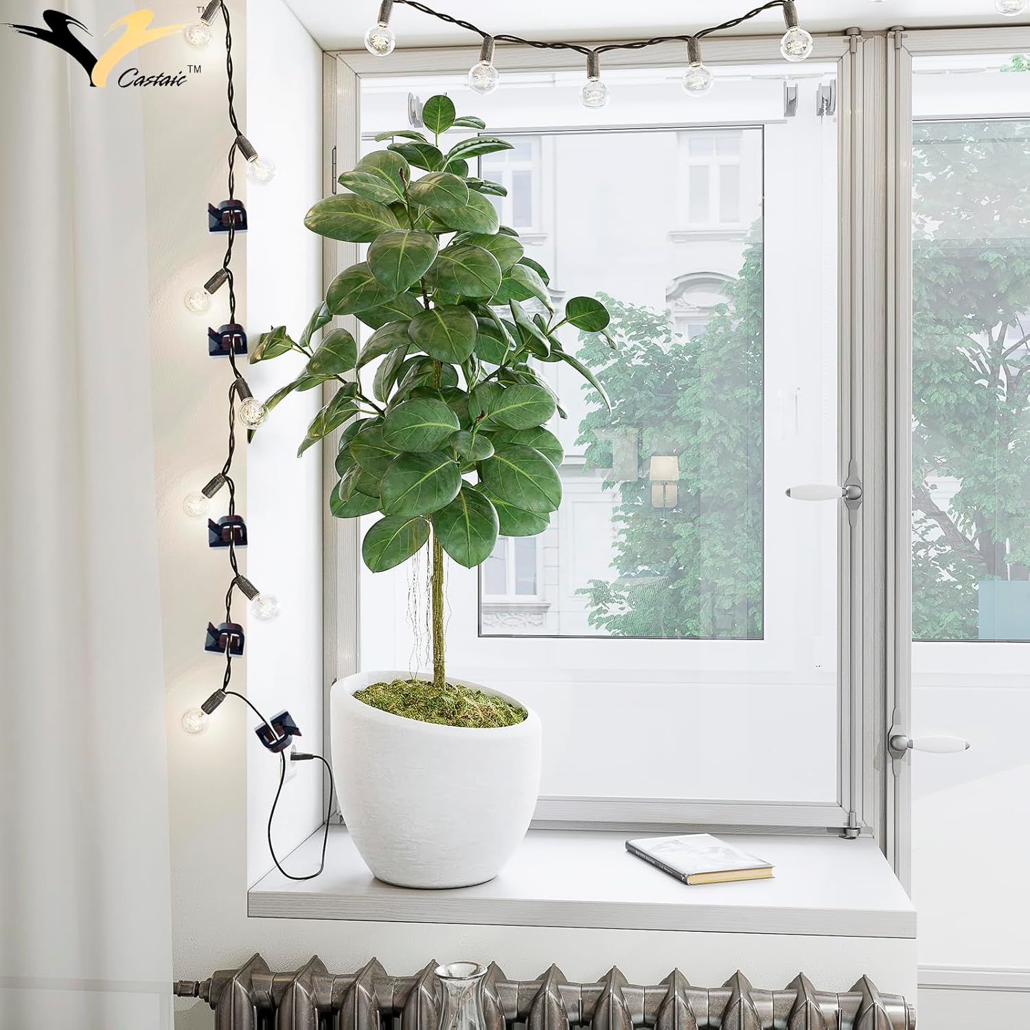 Castaic 50 Pcs Adhesive Cable Clips, Upgraded Durable Cable Wire Management for Car, Office and Home(Black) image number 1