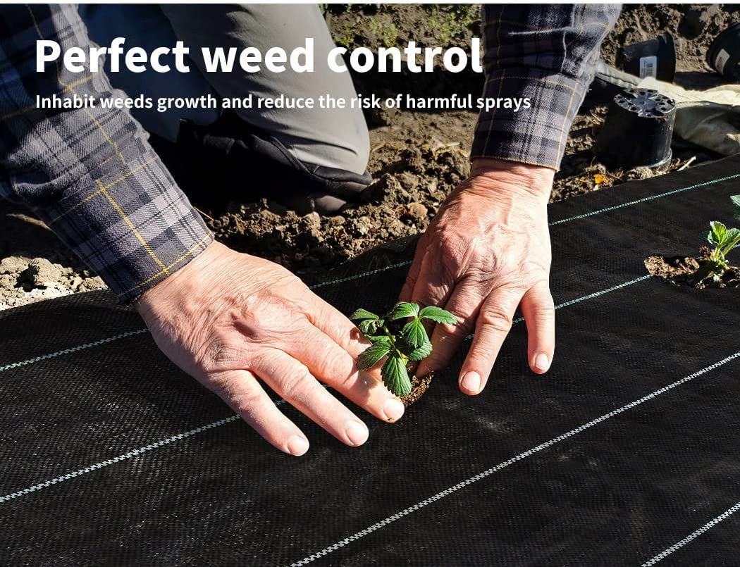 Weed Mat 1.83Mx100M Plant Control Weedmat Pebbles Gravel Woven Fabric image number 2