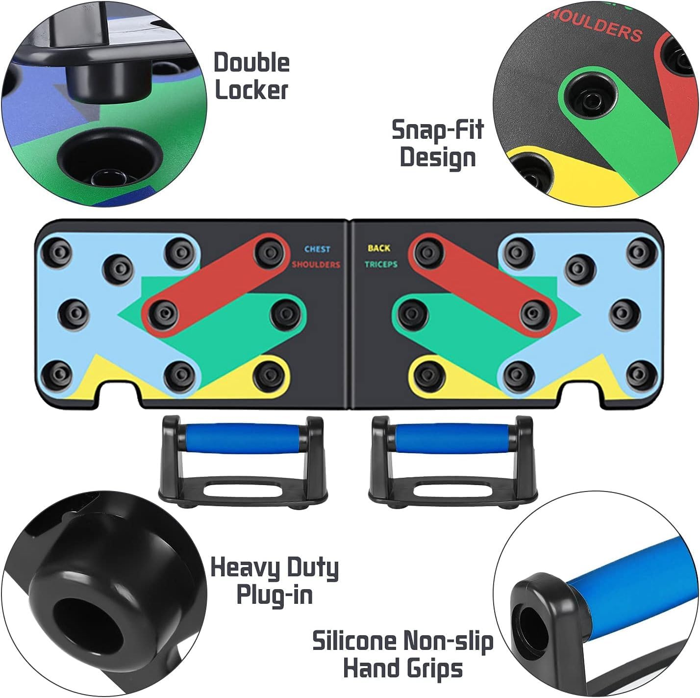 WOYAODONG Push up Board Fitness Equipment，Push up Bar Core Muscle Trainer，Portable Adjustable Pushup Board for Muscle Training for Home Office Workout image number 6