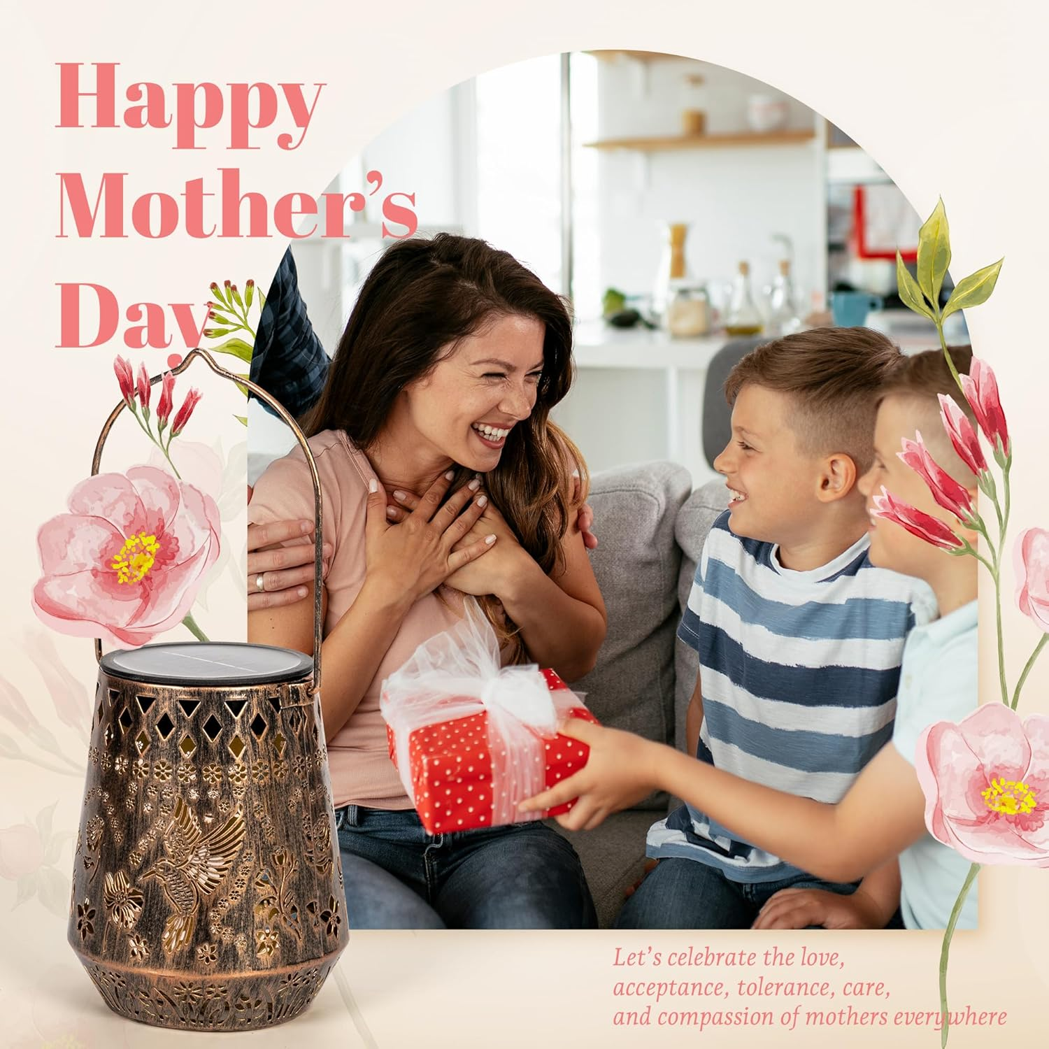 PATIOPIA Solar Hummingbird Lanterns Waterproof Outdoor Hanging Lights Metal Garden Decor for Yard Patio Porch Pool Perfect Gift for Women Mum