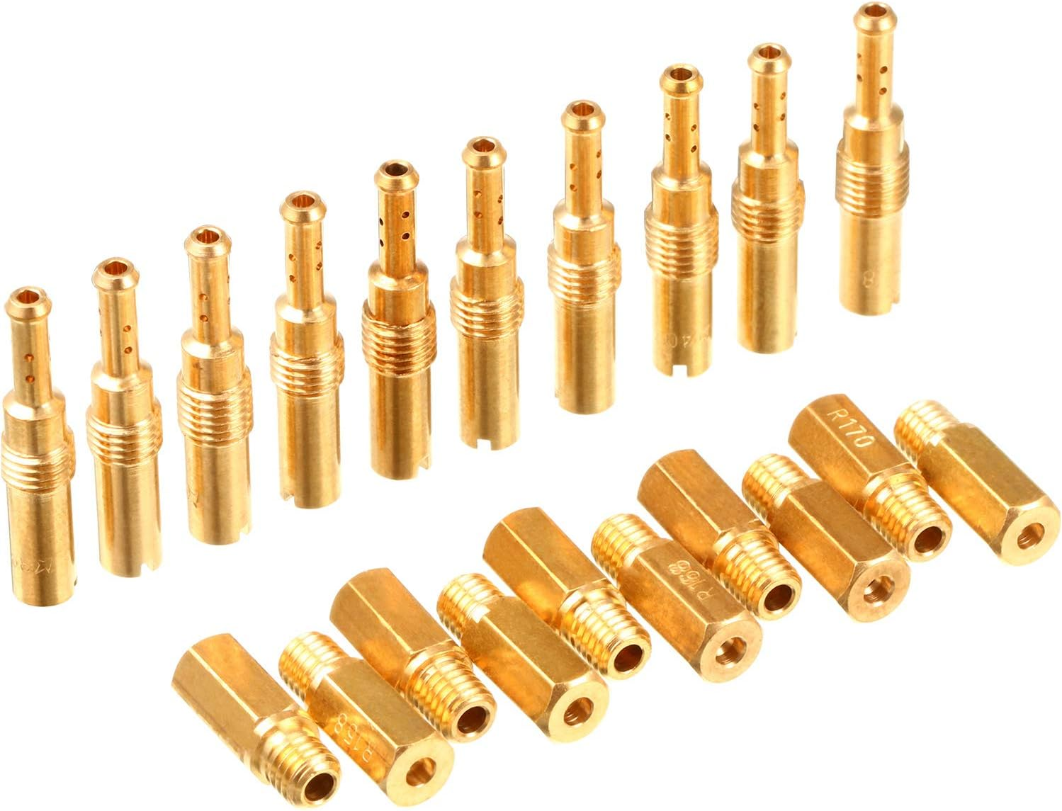 10 Pieces Carburetor Main Jet with 10 Pieces Pilot Slow Jet Kit for Keihin OKO KOSO PE and for PWK Carb image number 3