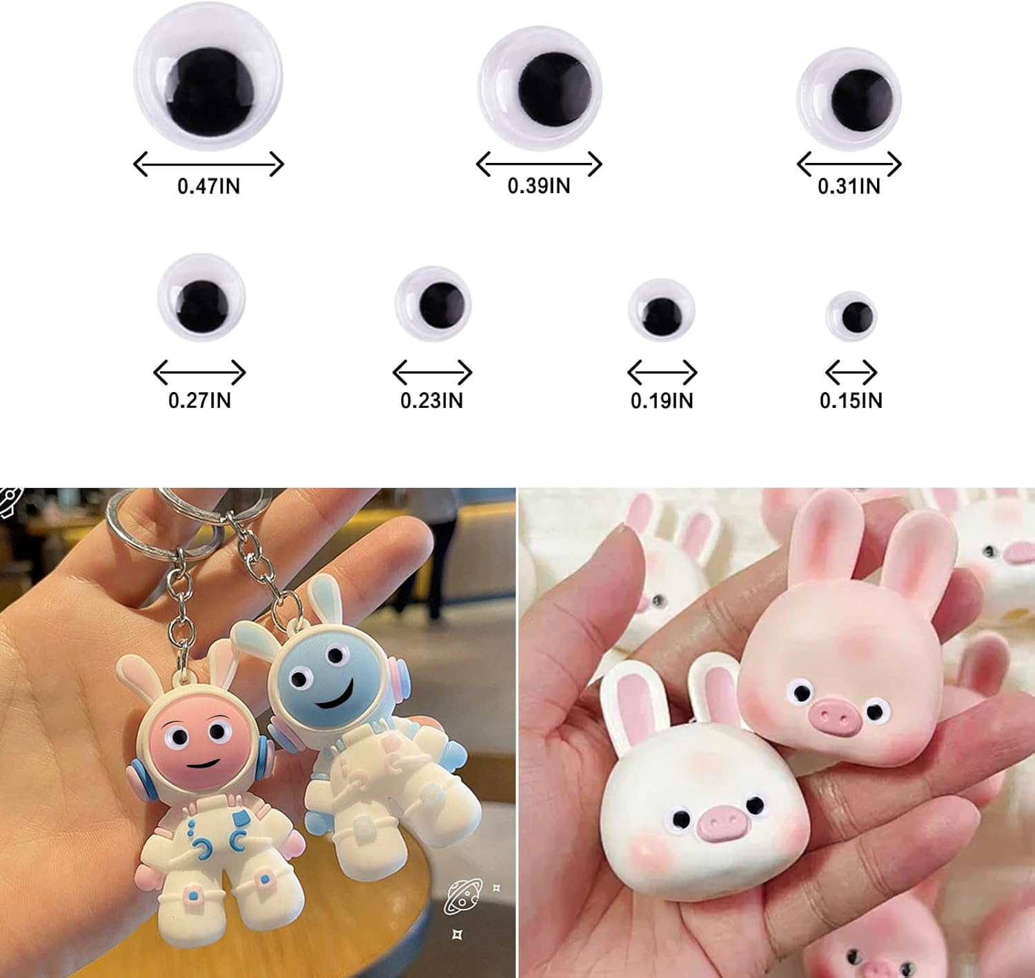 Googly Eyes Self-Adhesive, 700Pcs Wide Variety Assorted Size for Crafting, Sticky Wiggly Google Eye Stickers for DIY Craft Scrapbooking image number 3