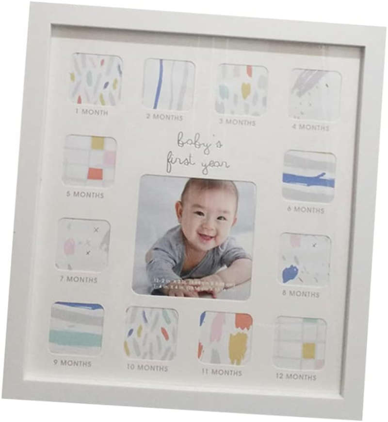 Unique Keepsake Frame for Photos White Photo Collage for Nursery Displays Monthly Moments Durable Material Newborn Girl Accessory