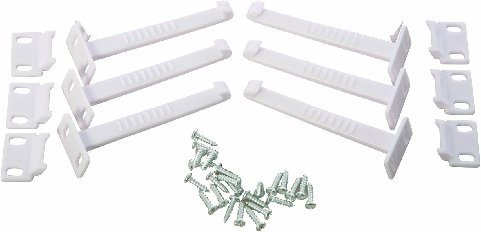 Dreambaby Safety Catches - Child Proofing Cabinet & Drawer Latches - White - 2 Pack