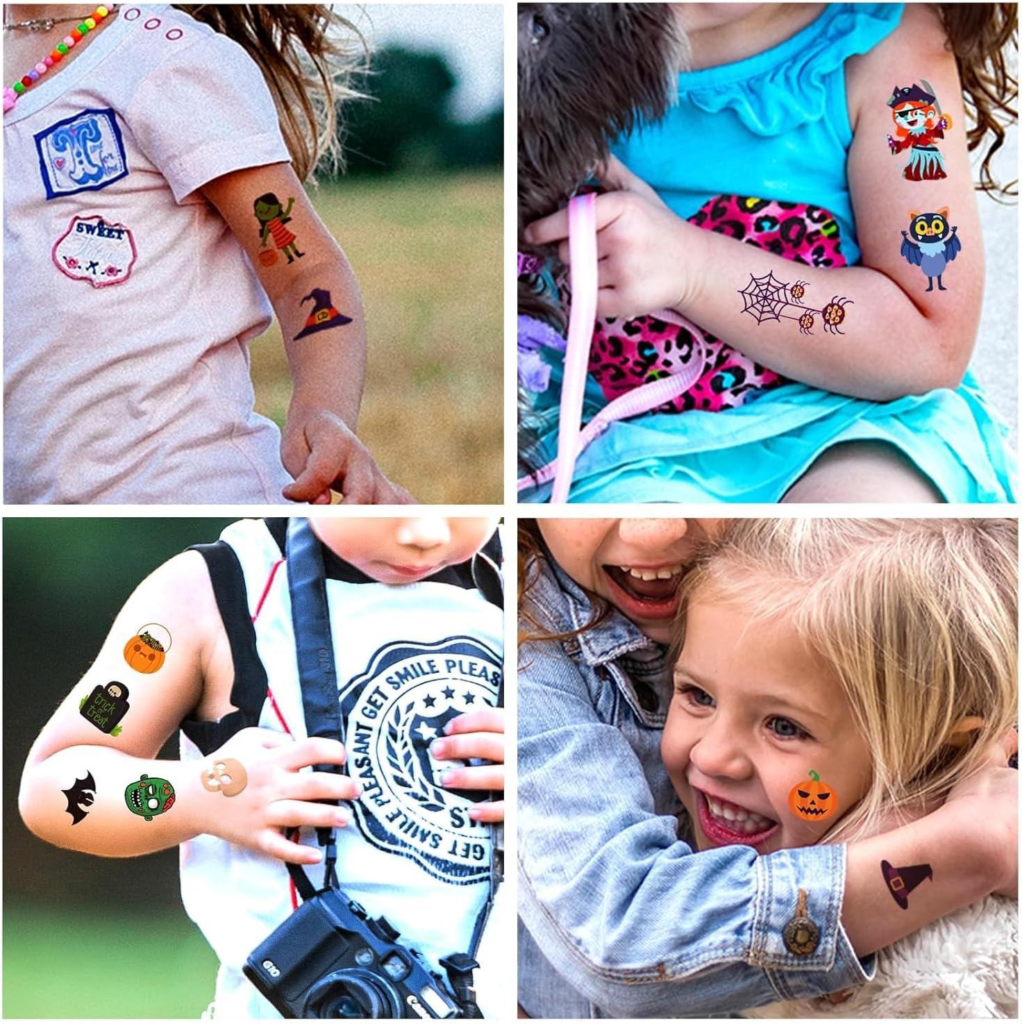 Halloween Temporary Tattoos for Kids - 120 Pieces Halloween Trick or Treat Fake Tattoos Stickers for Boys and Girls,Halloween Party Favors for Kids Assorted Goodies Tattoos Goody Bag Stuffers image number 1