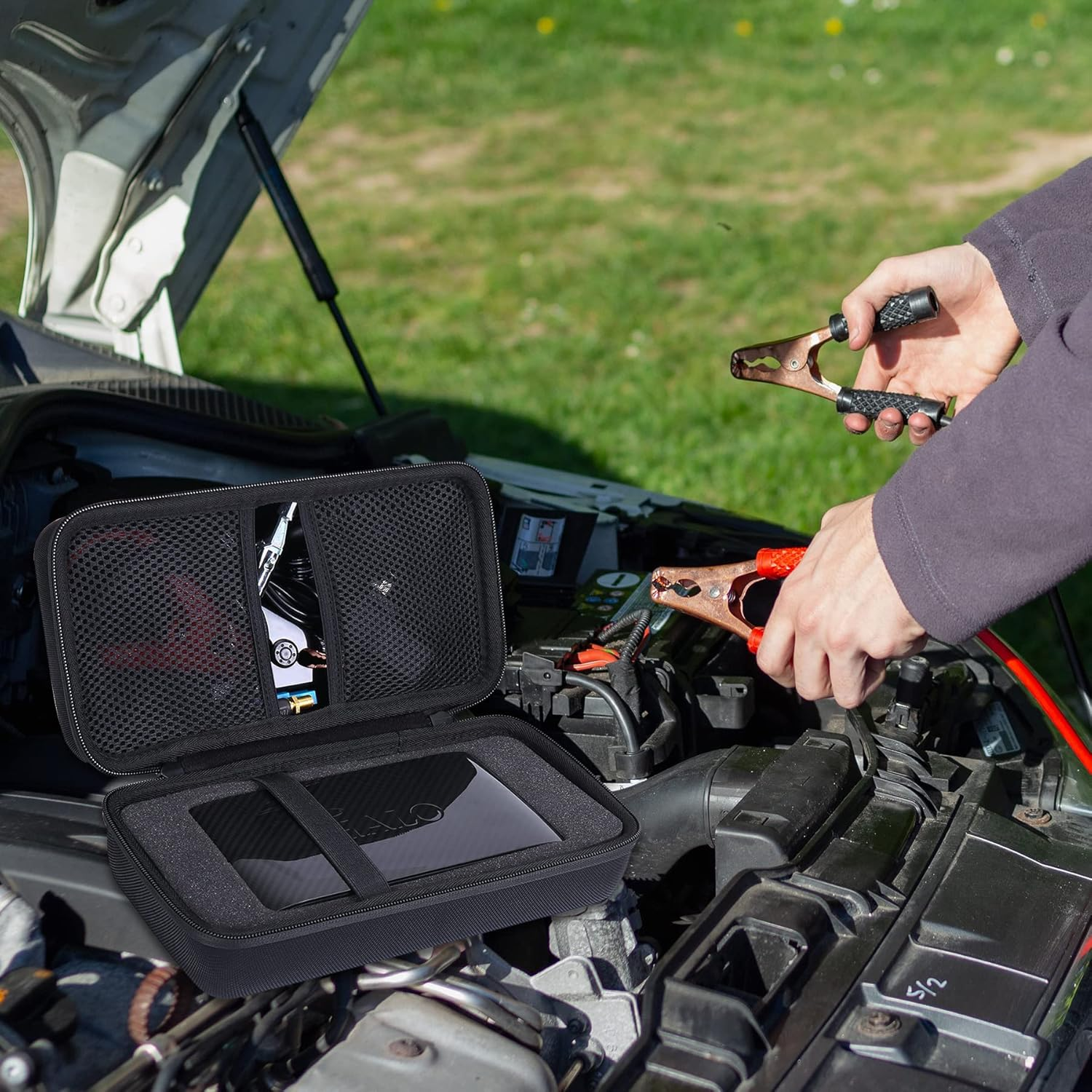 Khanka Hard Travel Case Replacement for Halo Bolt 58830/57720 / Air 58830 / ACDC Max 55500 Mwh Portable Emergency Power Kit, Portable Phone Laptop Charger, Case Only image number 1