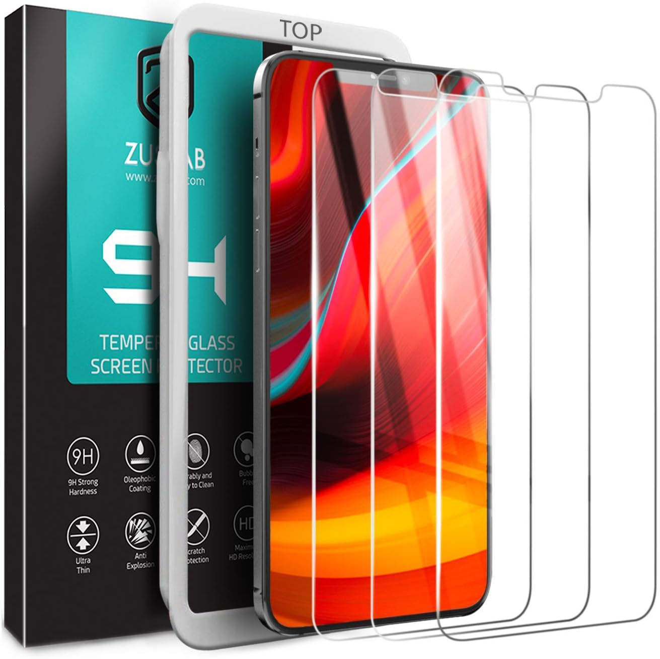 [3 Pack] ZUSLAB Screen Protector for Iphone 12 Mini 5.4"Tempered Glass with Installation Alignment Frame image number 3