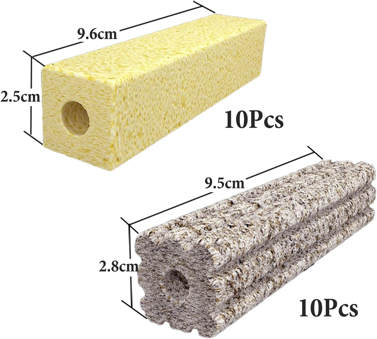 20Pcs Long Aquarium Ceramic Bio Filter Media Fish Tank Filter Media for Freshwater and Marine Fish Tank Sump Canister Pond Filter, Vast Surface Area