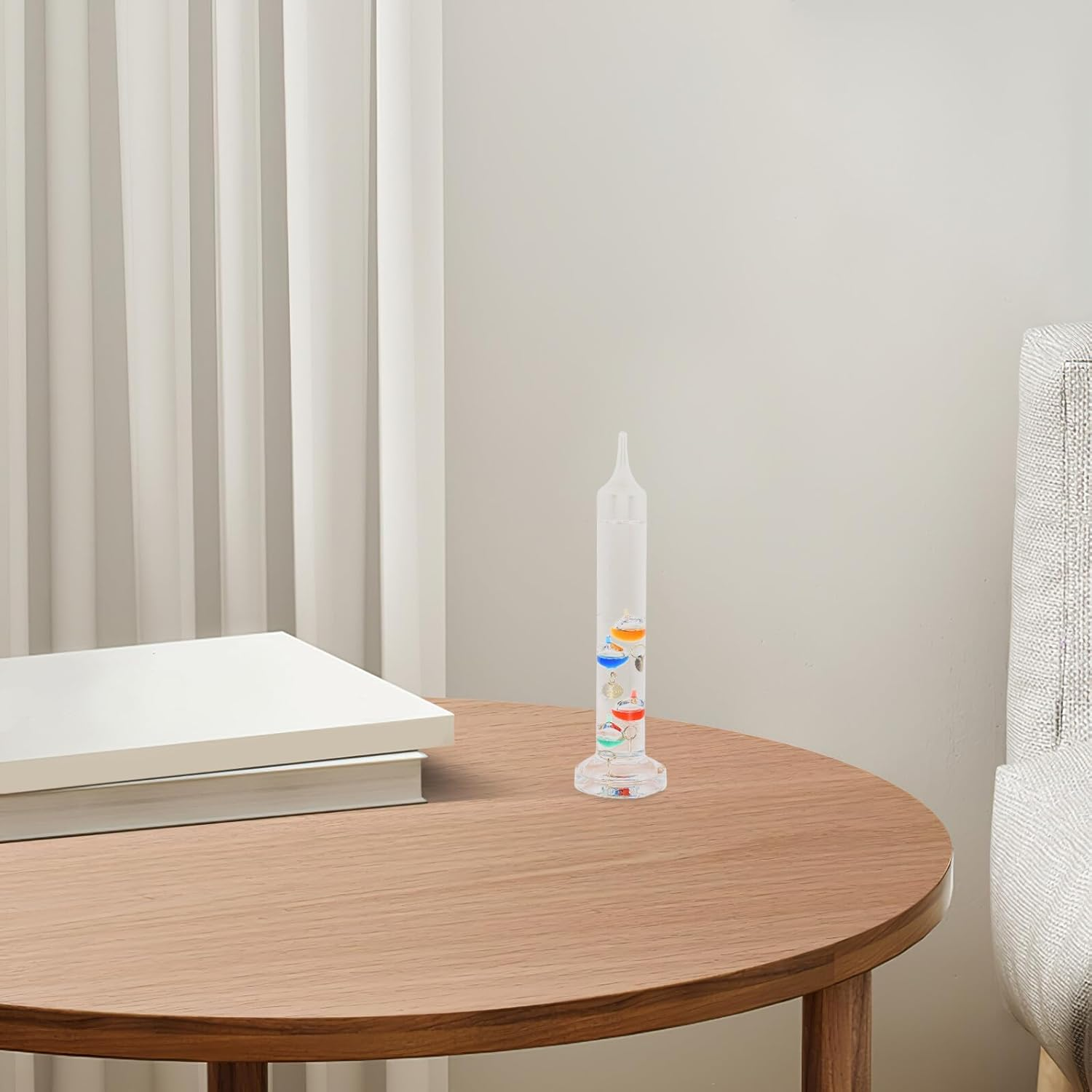 COHEALI Galileo Thermometer 4-Glass Floating Desk Ornament, Decorative Indoor Desktop Temperature Monitor in Celsius, Science Lover'S Office and Home Decor image number 6