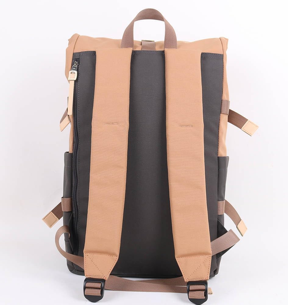 City Cruiser Backpack, 20-29L Capacity, Recycled Polyester, Water Resistant, Rolltop Closure, 16" Laptop Compartment, Apricot Charcoal Mist/Stormcloud Grey image number 5