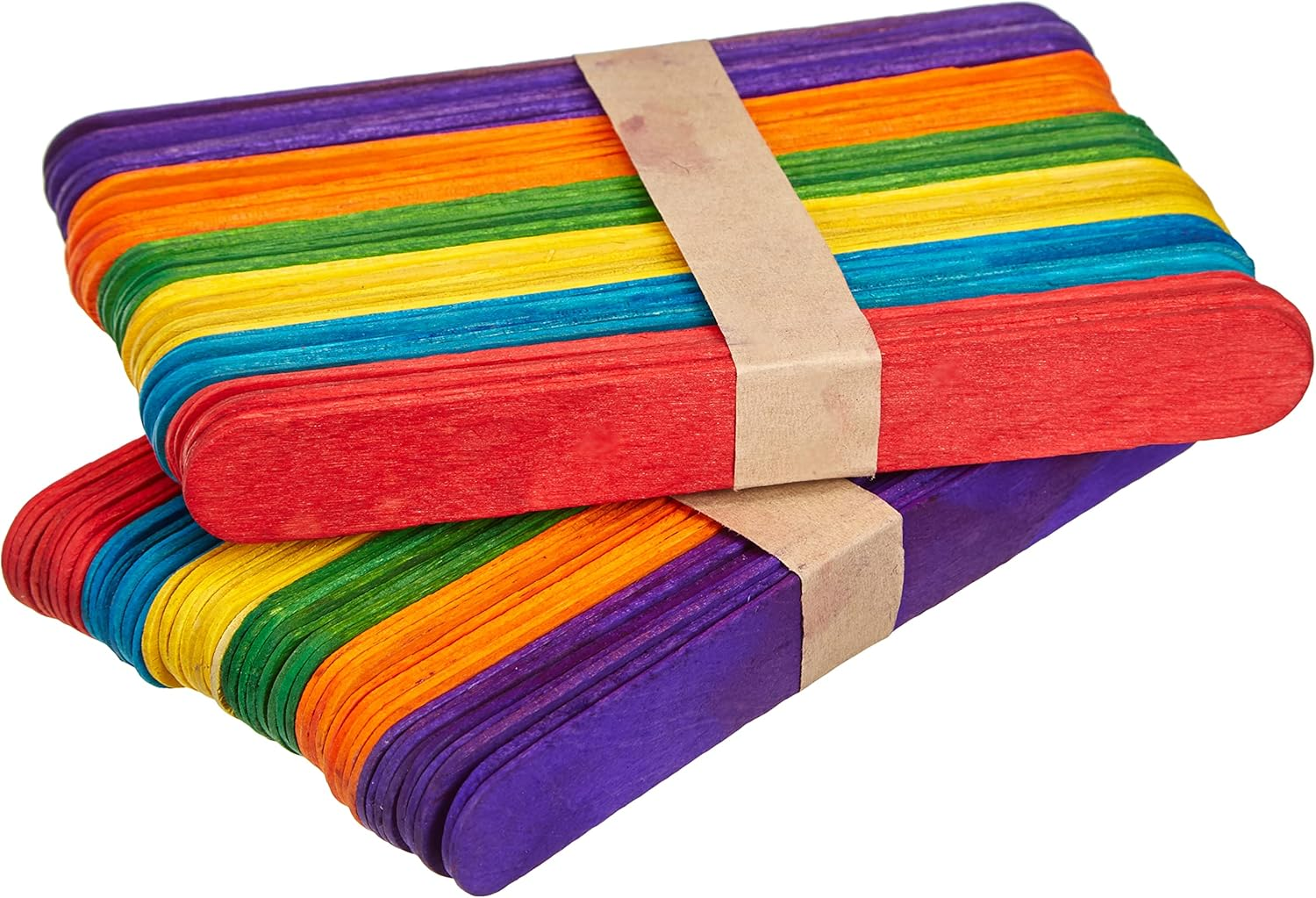 Glorex 6 2200 683 Craft Woods Made of Colourful Varnished Birch Wood, in the Shape of Ice Sticks, Approx. 15 Cm Long with Rounded Ends, Pack of 100, Versatile for Crafts image number 2