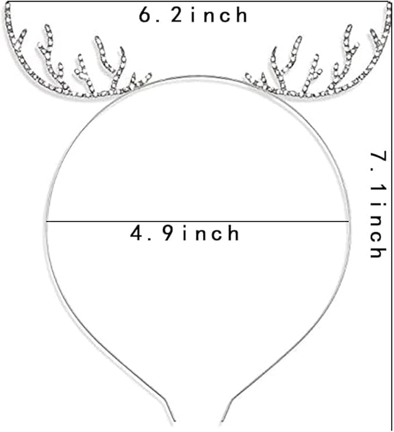 Deer Antler Headband Christmas Hair Hoop for Women Christmas Tiara for Christmas Party image number 5