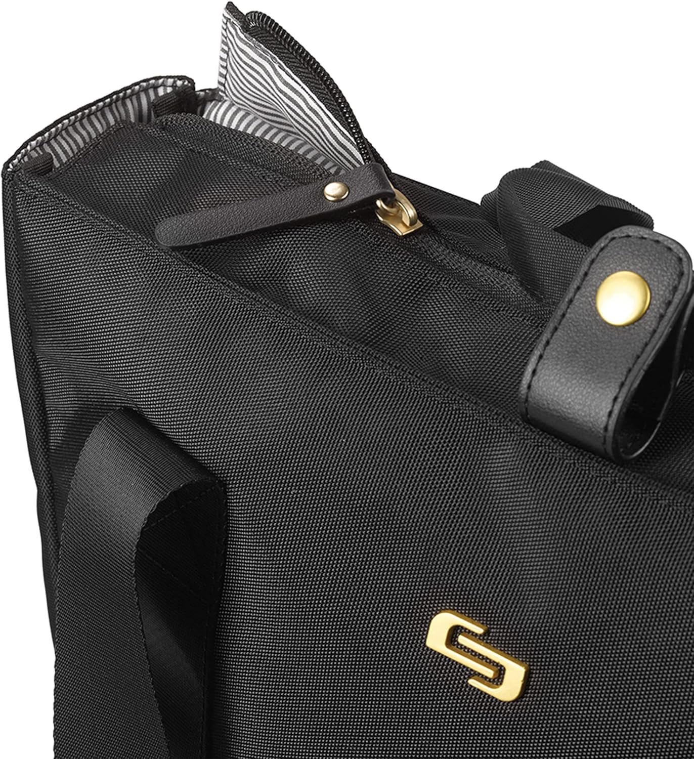 Solo Parker Hybrid 15.6 Inch Laptop Backpack Tote, Black, Black/Gold, 16X15X4.5, Ladies Tote Backpack image number 2