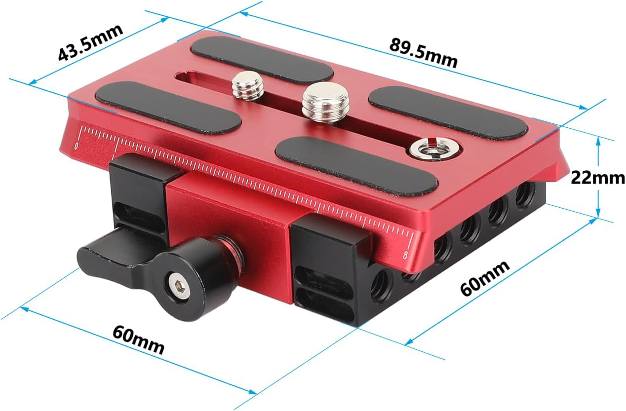 CAMVATE Quick Release Bracket Base QR Plate Replacement Converter for Manfoto (Red) 3711