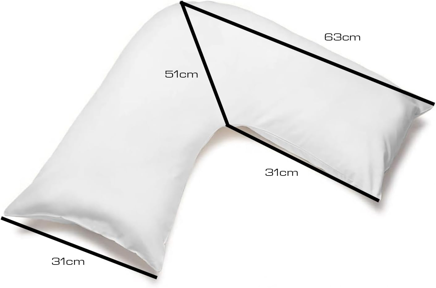 CLOUDPUFF 1000TC Ultra Soft Brushed Microfibre V Shape/Tri/Boomerang Pillowcase Wrinkle, Fade and Stain Resistant with Envelope Closure (2, Black) image number 2