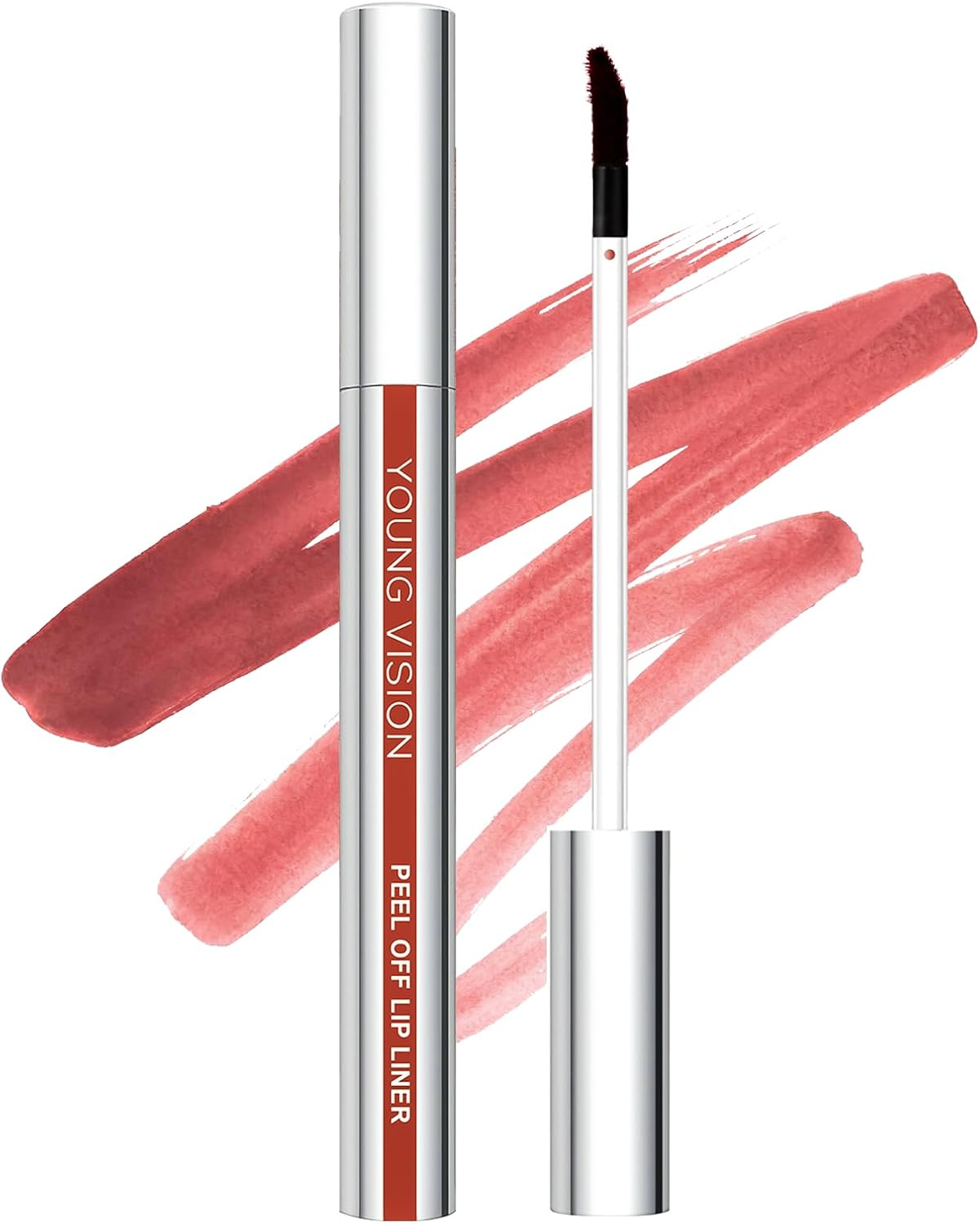 Lip Liner Stain Peel Off, Long Lasting Lip Tint, Waterproof, Transfer Proof, Highly Pigmented Non-Stick Color Tattoo Lip Tint Liner, Matte Finish - 03#Cherry image number 2