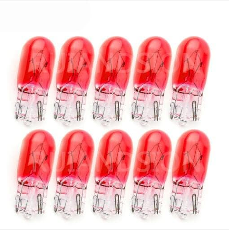 Ruiandsion T10 W5W 194 Halogen Bulbs 168 2825 Warm White 12V Interior Dome Map Dashboard Lights, Non-Polarity (Pack of 10)