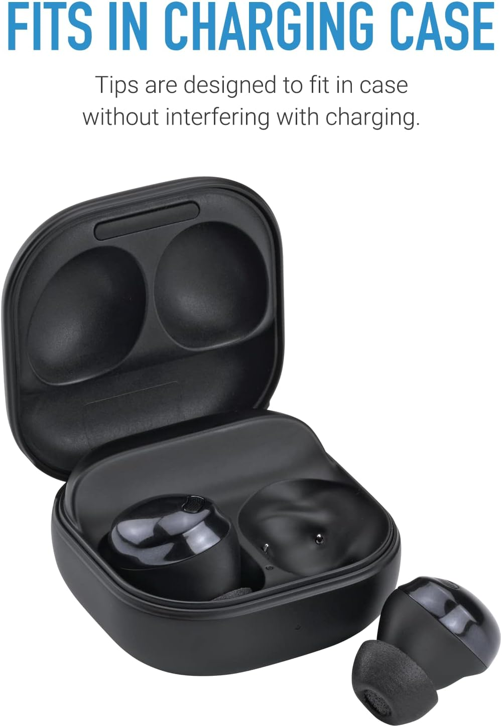 COMPLY Two-210-C Memory Foam Earbud Tips for Samsung Galaxy Buds Pro Earphones, Black (Small, 3 Pairs) image number 5