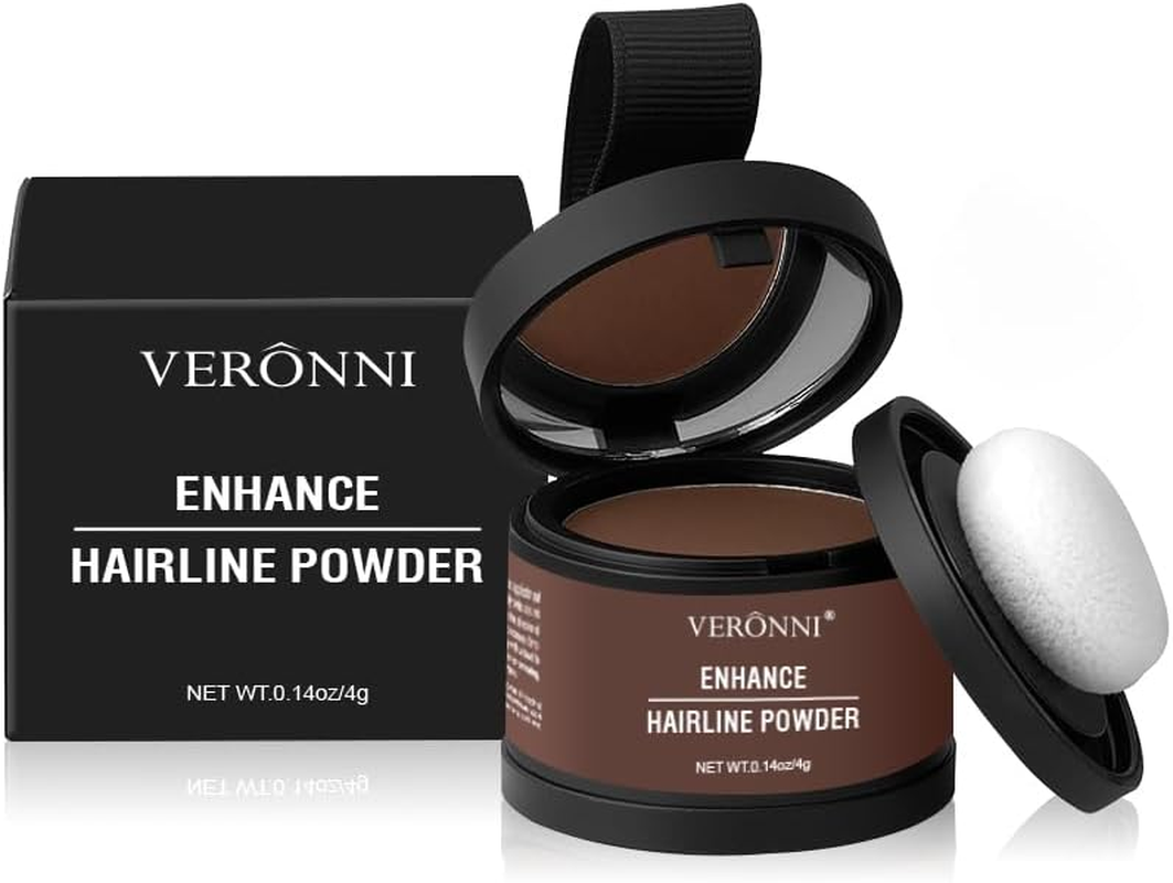 VERONNI Hairline Powder, Root Cover up Hairline Powder for Thinning Hair Women Men Eyebrows, Beard Line,Waterproof Long Lasting Hair Shadow Powder (Medium Brown, 13)