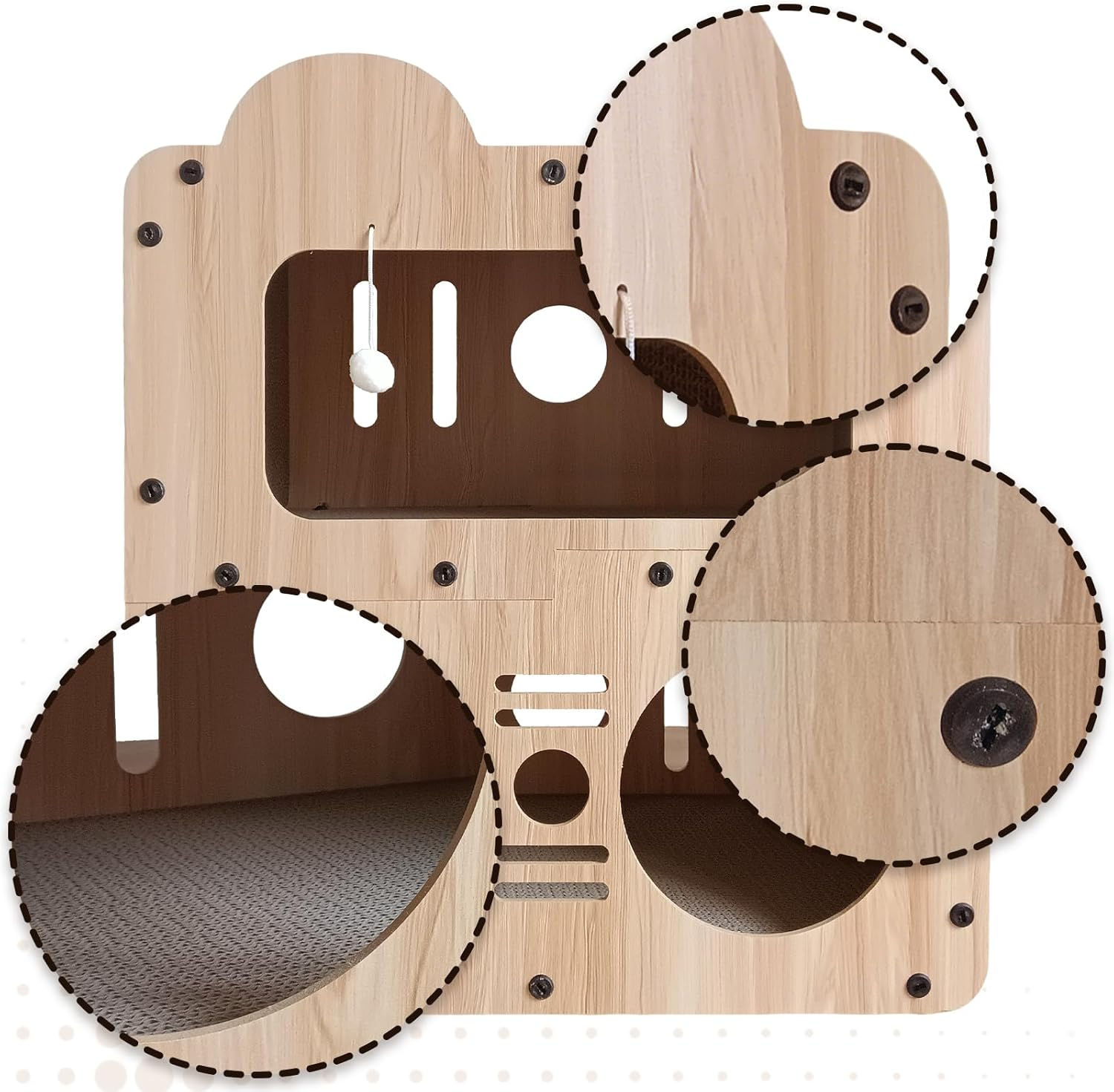 DLZMY 2-Stage Cat Scratching Board with Lounger, 56.5X30X51Cm Cat Scratcher for Rest, Play & Climbing, Durable Corrugated Paper Pet Furniture for Indoor Cats image number 1