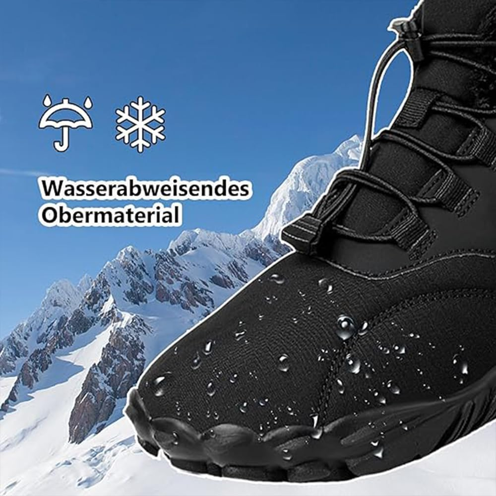 Winter Barefoot Shoes for Men and Women, Slip Resistant, Warm, Lightweight, Waterproof, Wide Toe Hiking Boots, Snow Boots image number 5