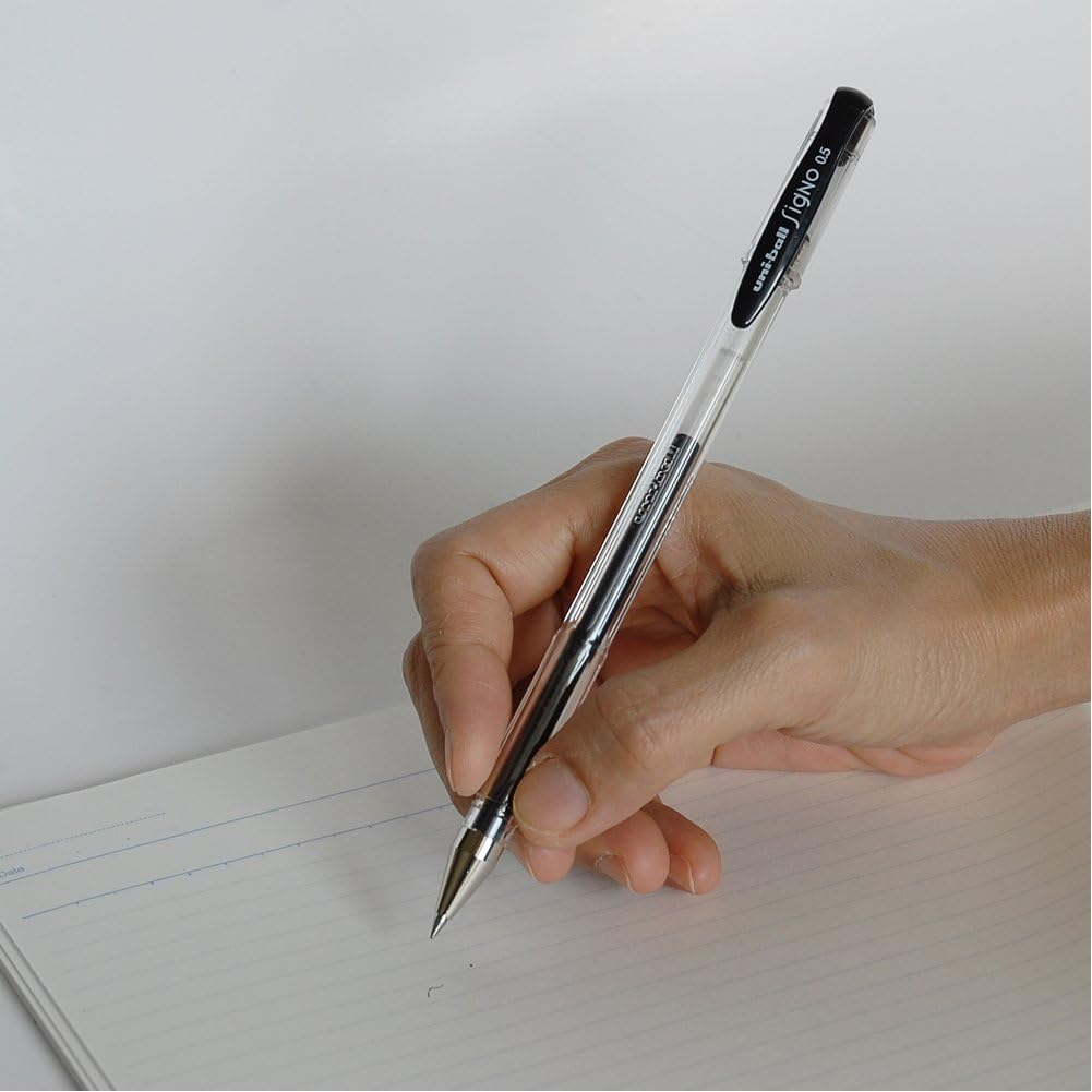 Mitsubishi Pencil Signo UM1005P.24 Gel Ink Ballpoint Pen, Standard, 0.5, Black, 5 Pieces image number 3
