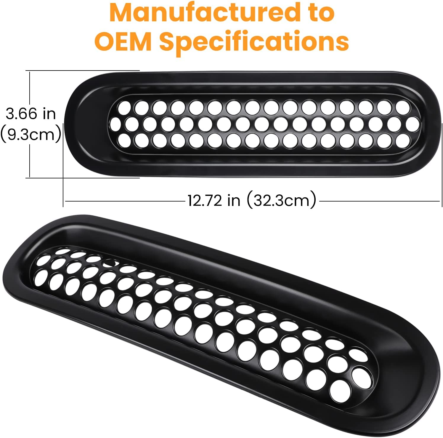 【Upgrade Matte Black Clip-In Version】 E-Cowlboy Front Grill Mesh Grille Insert Guard Kit for Jeep Wrangler JK JKU 2007-2015 (7PC/SET) image number 5