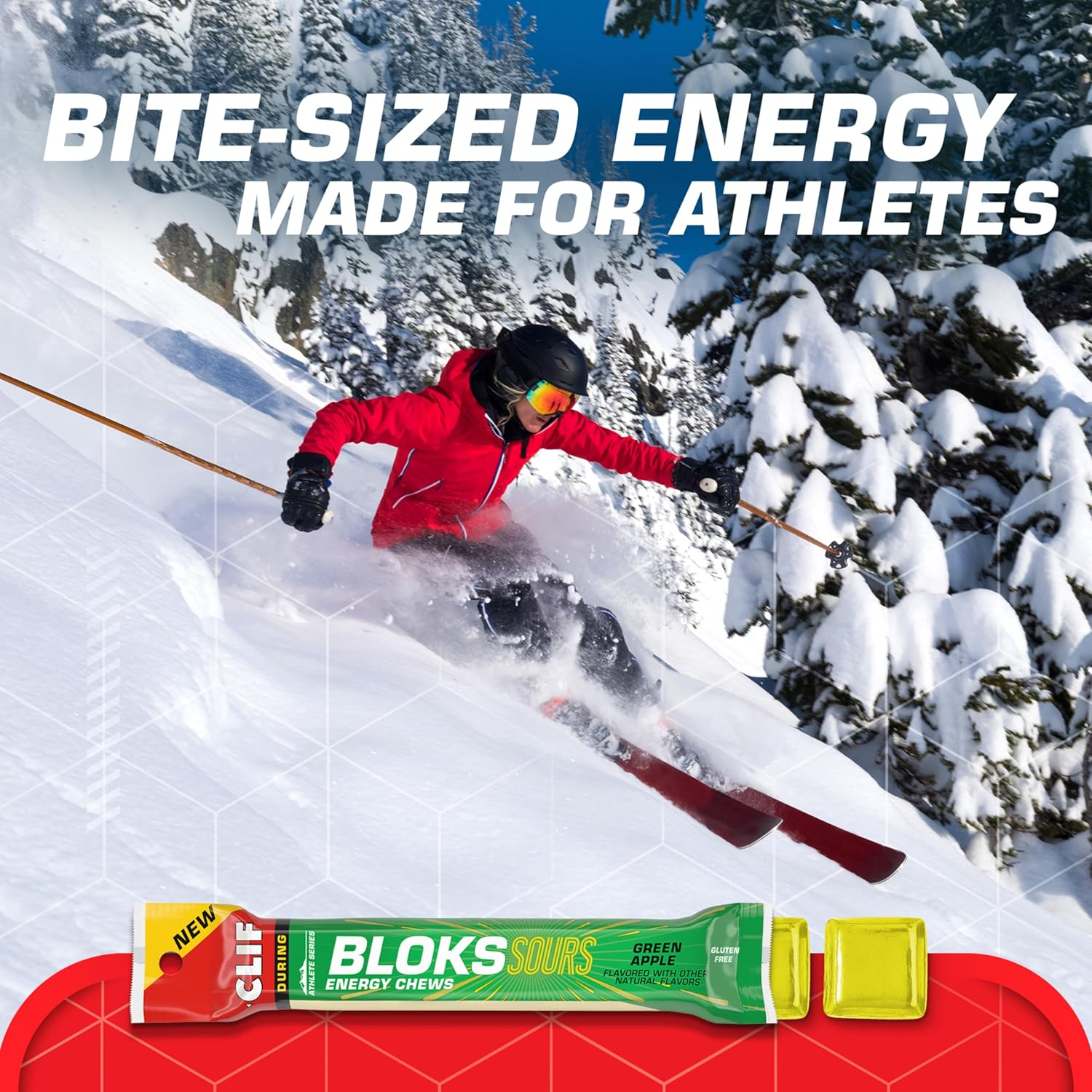 Clif Bloks SOURS - Green Apple Flavor - Energy Chews - Non-Gmo - Plant Based - Fast Fuel for Cycling and Running - Quick Carbohydrates and Electrolytes - 2.12 Oz. (18 Count) image number 4