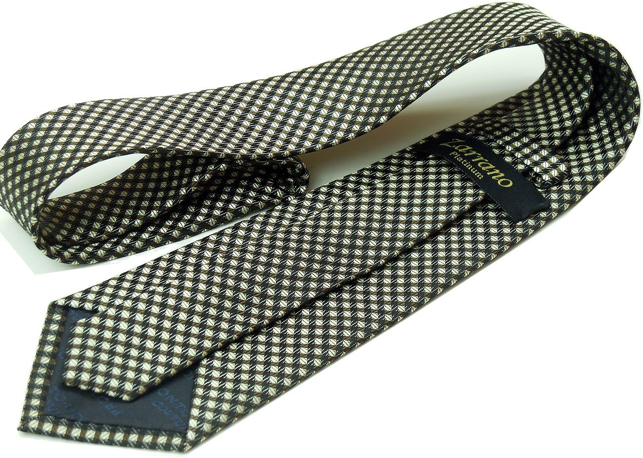 Zarrano Men'S 100% Silk Brown/Yellow Neat Pattern Tie