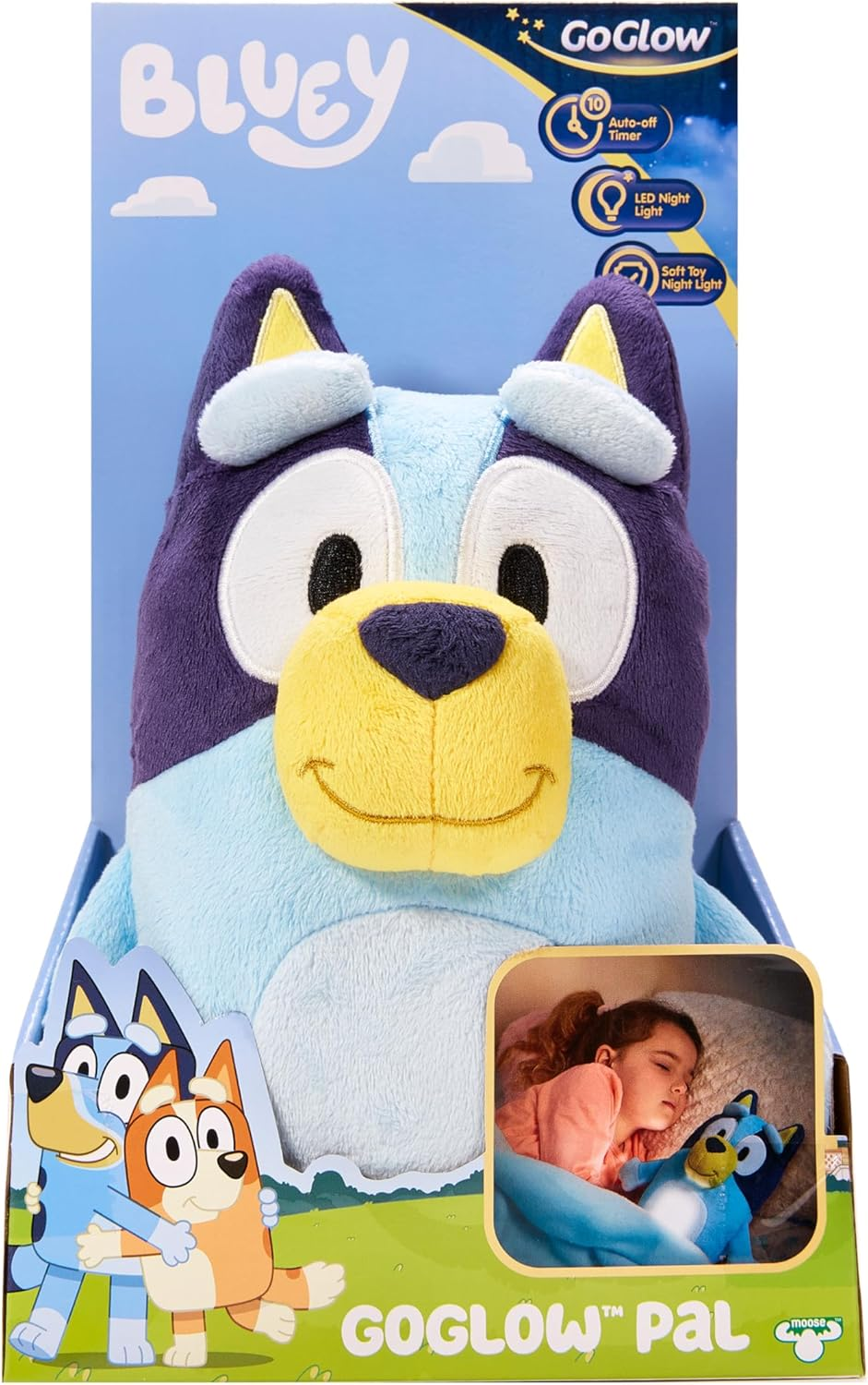 Goglow Bluey Bedtime Goglow Pal Official Bluey Cuddly Soft Toy 2 in 1 Plush and LED Nightlight Sleep Aid Comforter with Automatic 10 Minute Shut off Multicolor 14337.AF0.0000 image number 5