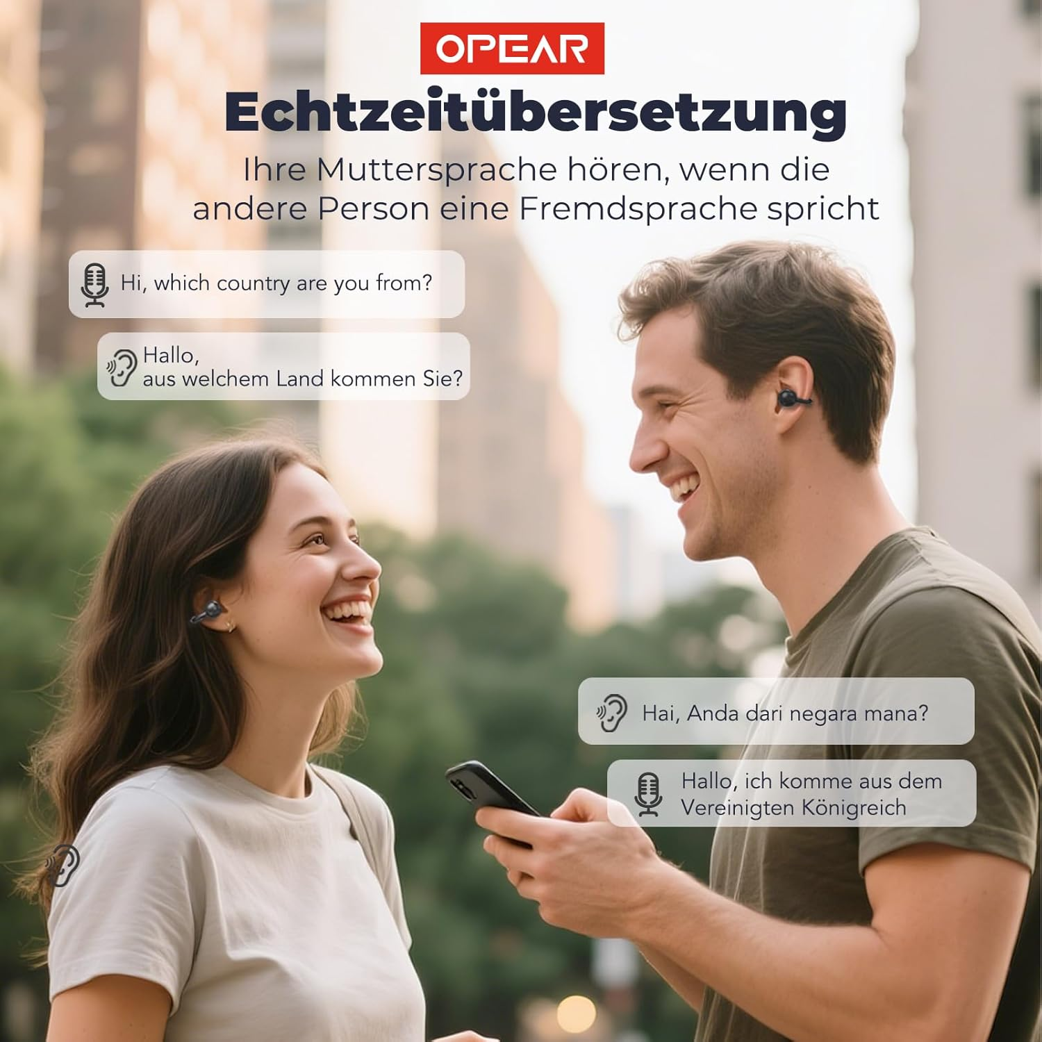 AI Translator Headphones, Real-Time Translation Earbuds, Bluetooth Translation Headphones, 134 Voice Translation, with Real Time Translation, for Travel and Learning image number 3