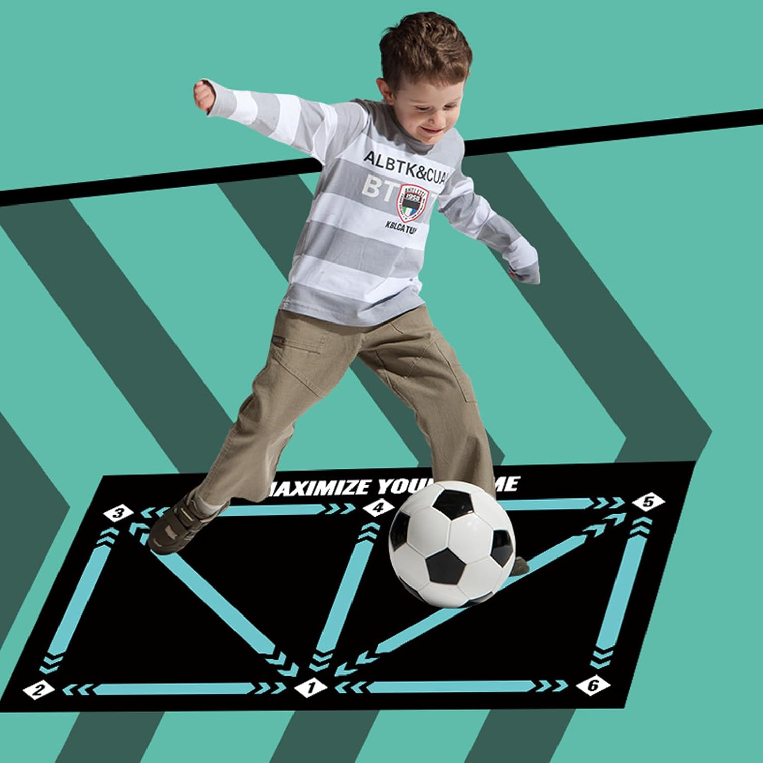 Tomtary Football Training Mat, Non-Slip Shock Mastery Mat, Large, Black image number 5