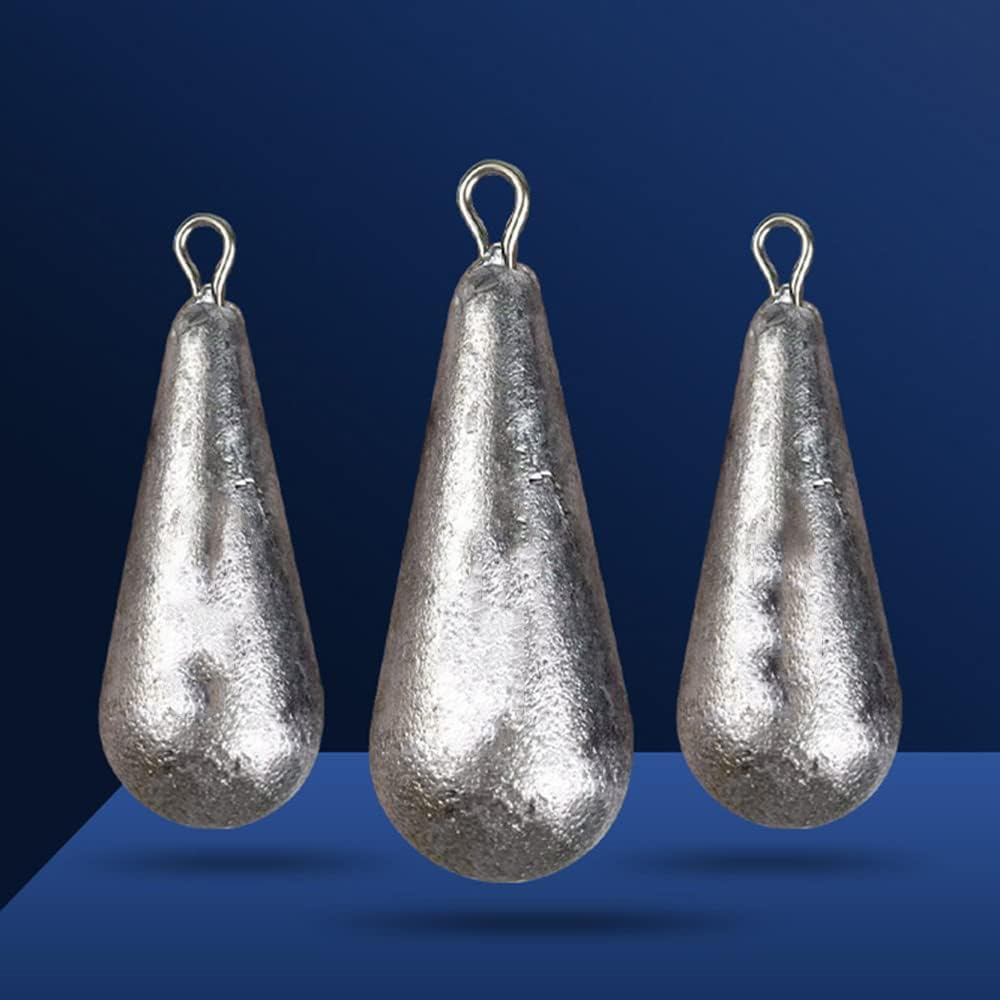 Fishing Weights Sinker, 5PCS Fishing Sinkers Iron Weight Kit, Metal Fishing Sinker Beach Bomb Sea Weight Boat Bait Mackerel Feather Cod Bass for Saltwater Freshwater (30-80G) image number 5