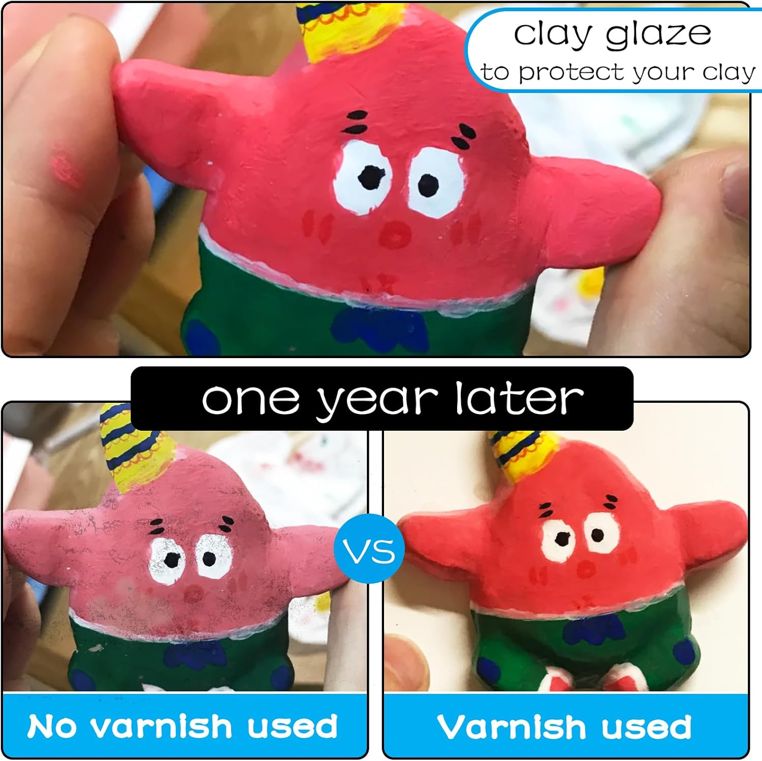 50Ml Air Dry Clay Varnish，Air Dry Clay Sealant for Airdry Clay，Air Dry Clay Glaze Can Not Only Used to Prevent Clay Cracking, Scratches, and Wear,It Can Also Having a Matte Glaze Effect (Matte) image number 6