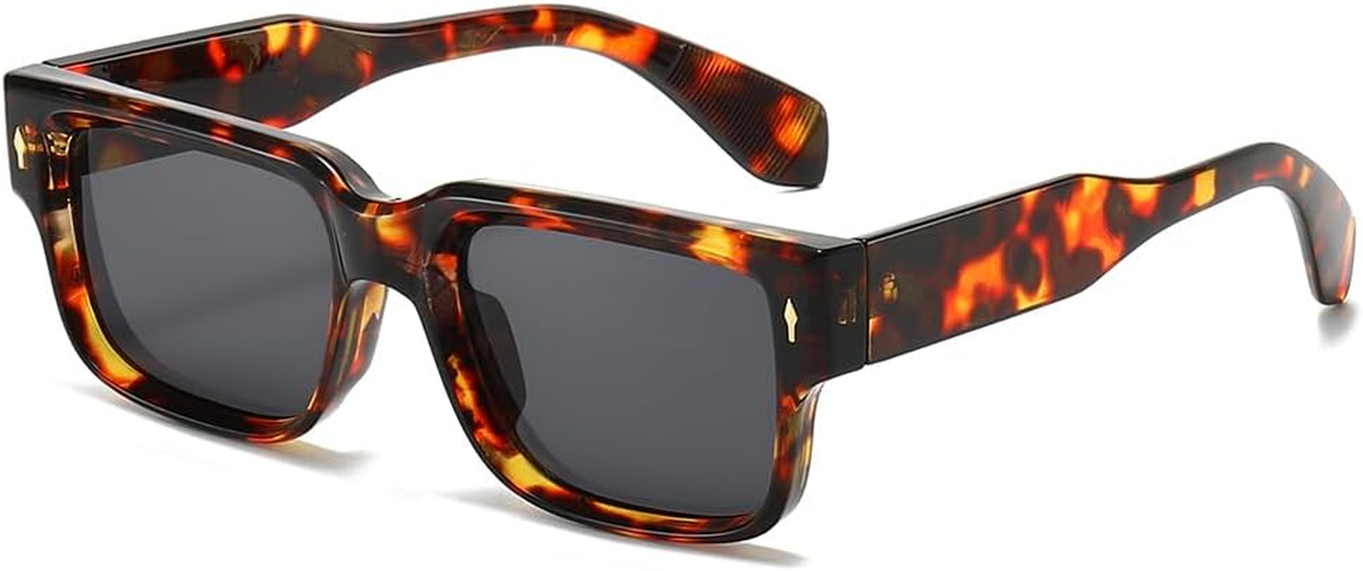 YAMEIZE Retro Square Sunglasses for Women - Men Vintage Rectangle 90S Sunglasses Thick Frame UV400