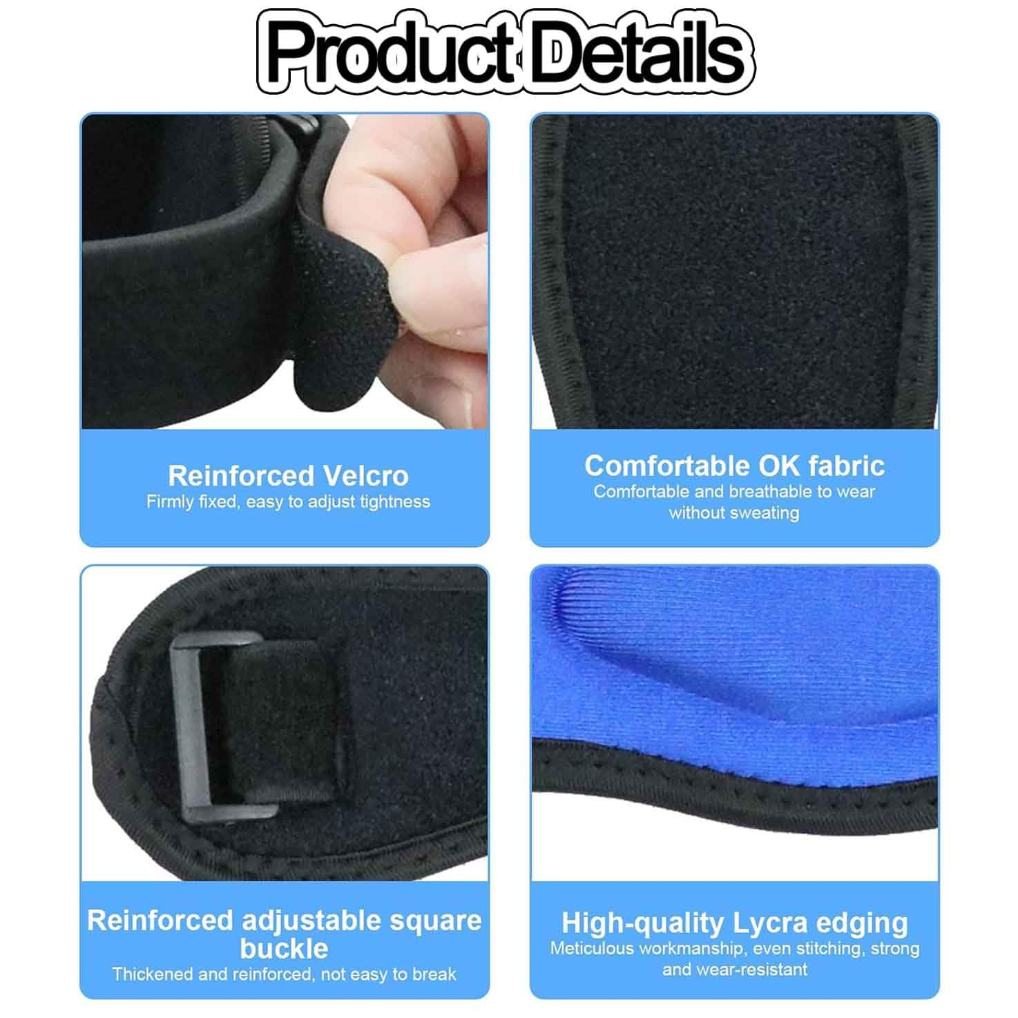 WADY 2 Pack Tennis Elbow Brace, Forearm Clasp Splint Pain Relief Tendonitis Epicondylitis, Elbow Pain Relief for Tendonitis, Adjustable Tennis Golfers Elbow Strap for Men & Women with Compression Pad image number 4