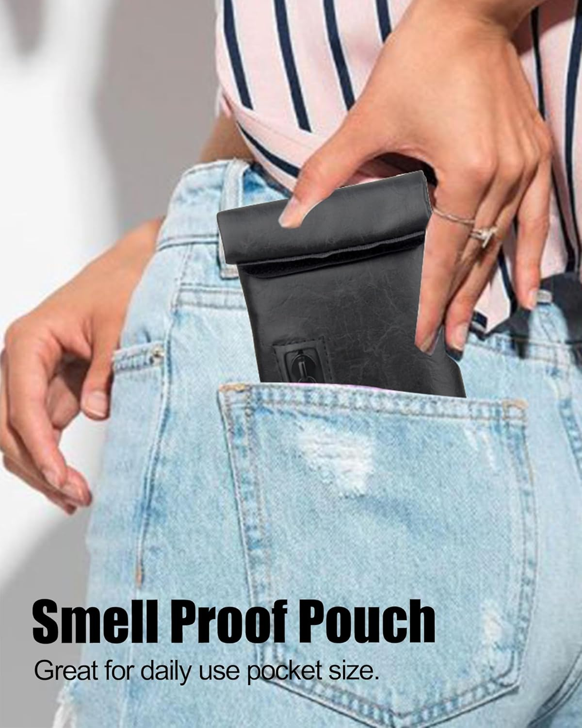 FIREDOG Smell Proof Bags, Carbon Lined Odor Proof Bag for Dog Tested 3"X6" Stash Travel Storage Pouch Pocket (Black) image number 6