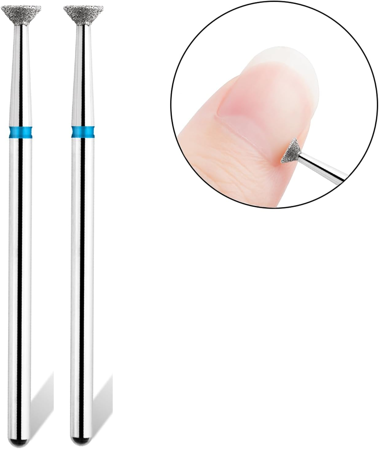 Acycoin2A 2Pcs Head Disc Grinding Burr T Mills Grinder Diamond Electric Nail Drill Bit image number 1