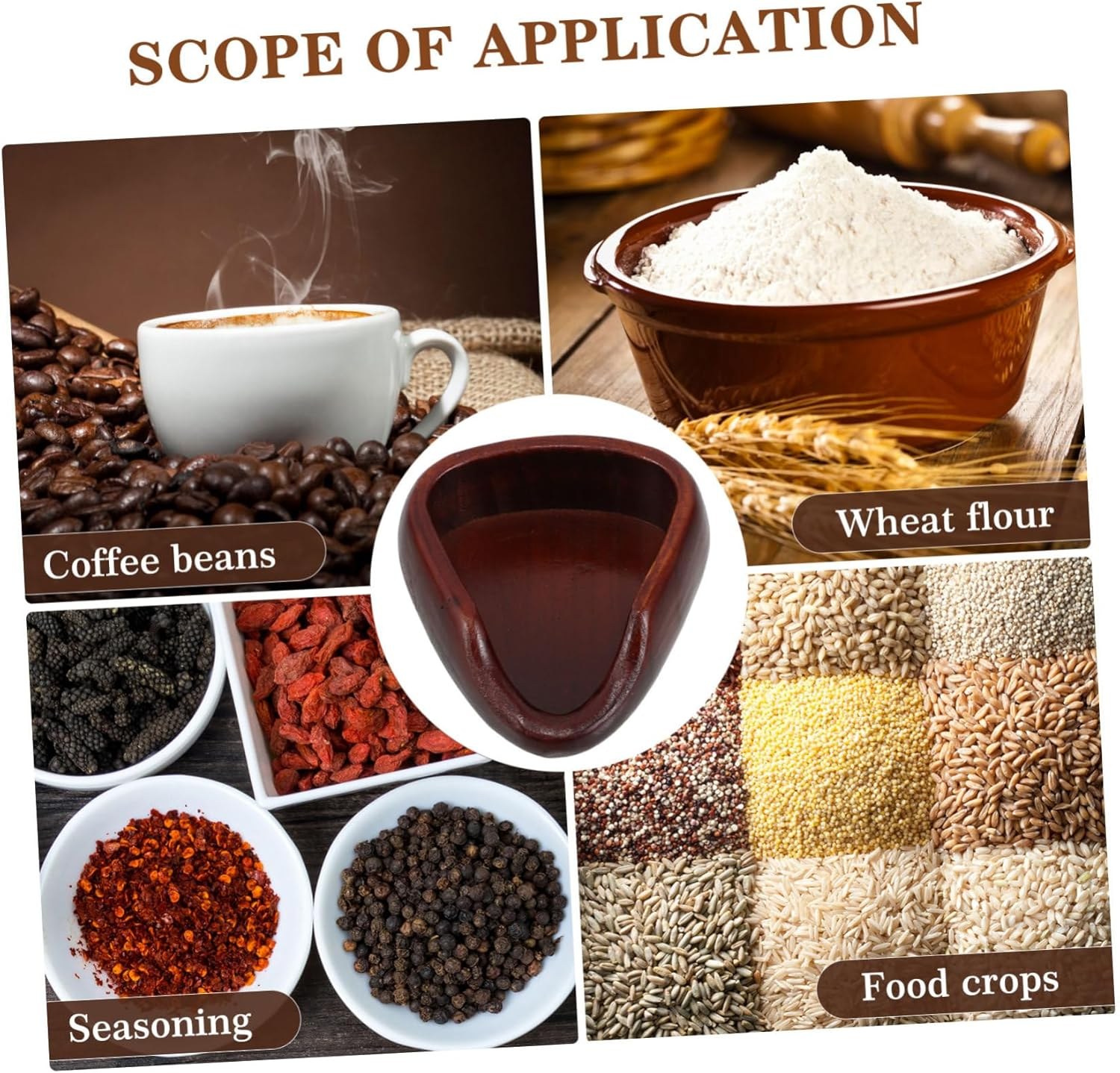 STOBAZA Elegant Coffee Bar Bean Tray Wooden Dosing Cup Accessory Espresso Bean Storage Plate for Home Office Use image number 2