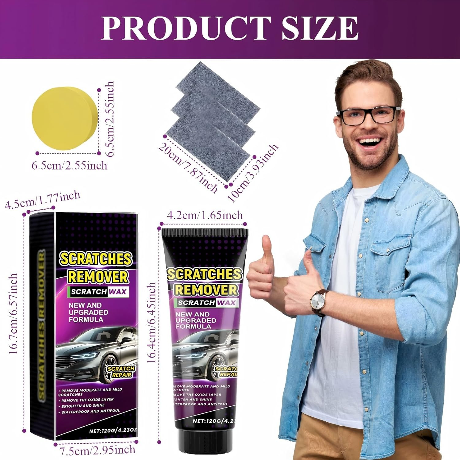 1PCS Nano Sparkle Cloth Car Scratch Remover 2025 Upgrade, Nanosparkle Cloth for Car Scratch Remover, Easy to Repair Paint Scratches,Water Spots Surface Polishing - 3Pcs Nano Car Scratch Remover image number 6