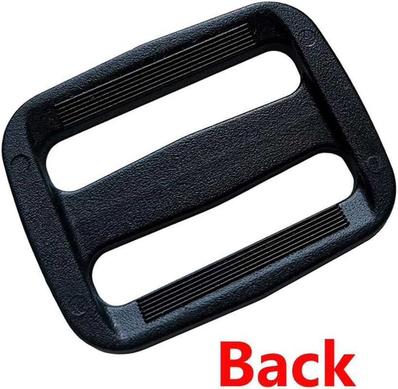 D Drneeko 20 Pcs 1-1/4 Inch Black Plastic Tri-Glide Slides Button Adjustable Webbing Triglides Slider Buckle for Belt Backpack and Bags (1-1/4" 32Mm) image number 3