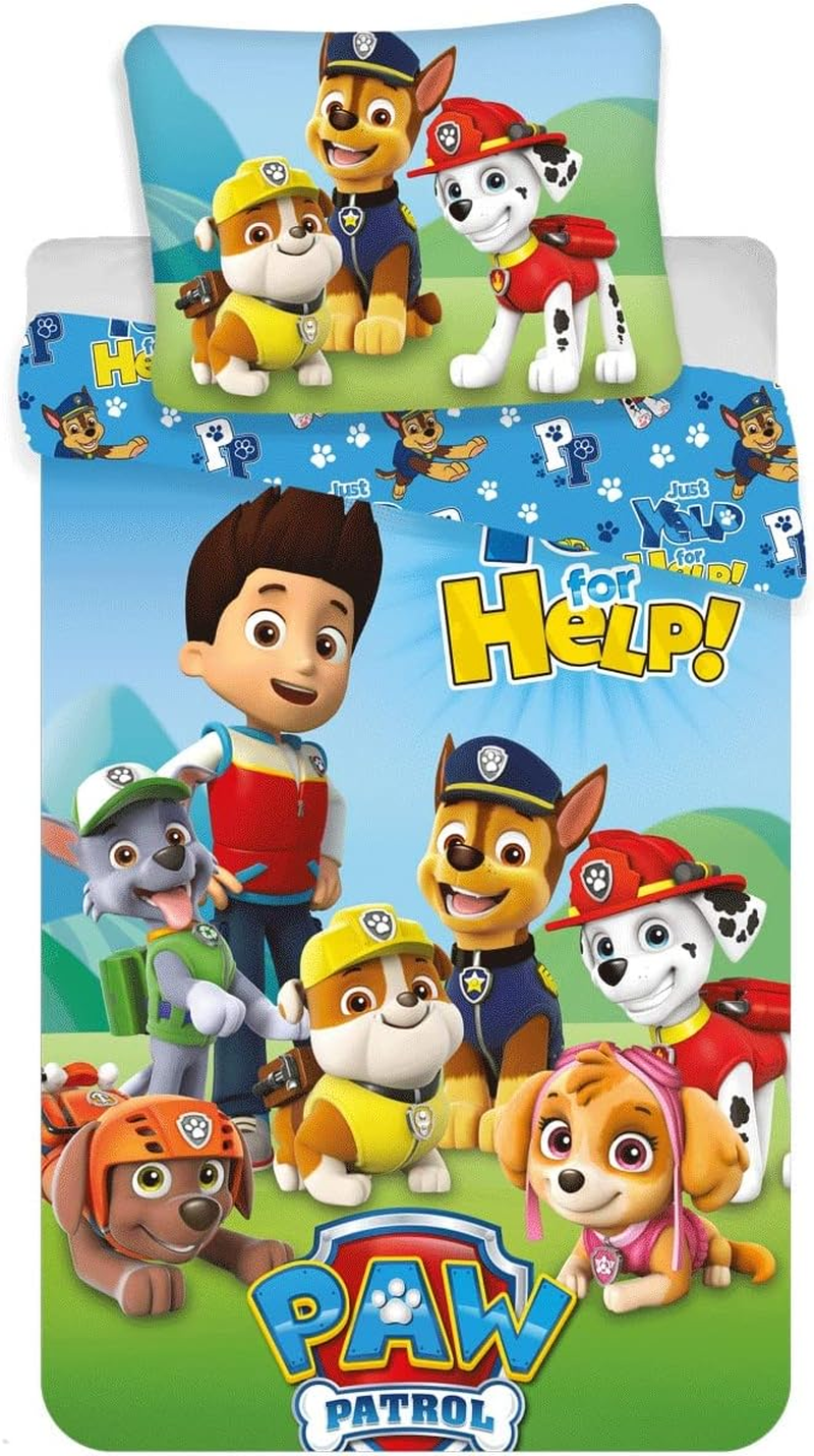 Paw Patrol Yelp for Help UK Single Cotton Duvet/Doona Cover Set