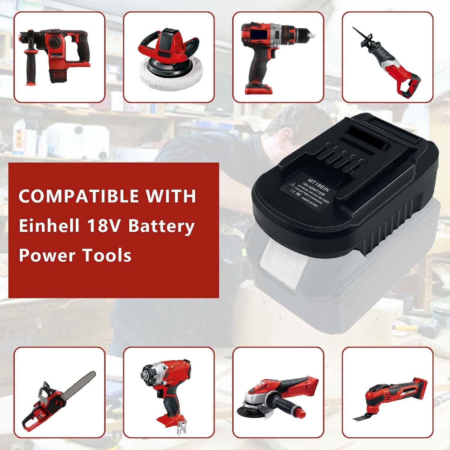 Battery Adapter for Makita 18V to for OZITO for Einhell 18V Power Tools, Converts for Makita Battery Converter for Ozito&Einhell 18V Li-Ion Power Tools