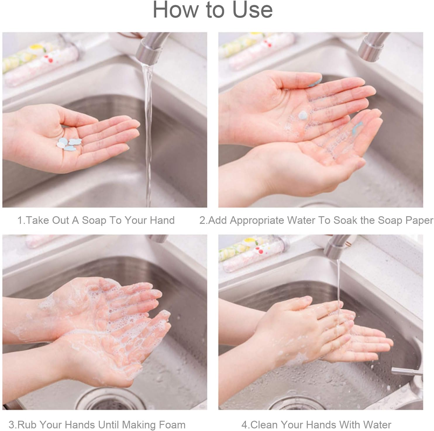 Zolyet Travel Portable Soap Flakes with Storage Box Soap Papers Scented Foaming Paper Soap Hand Washing Cleaning Supplies Type 2 image number 4