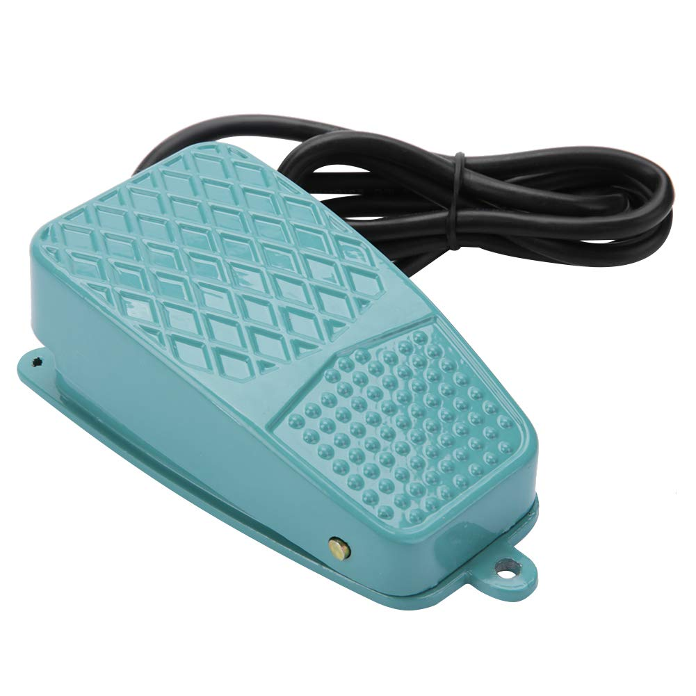 TFS-2 Foot Switch Pedal Switch, Foot Switch Power Pedal Switch Momentary Pedal Switch Non-Slip Metal Green AC 250V 10A image number 1