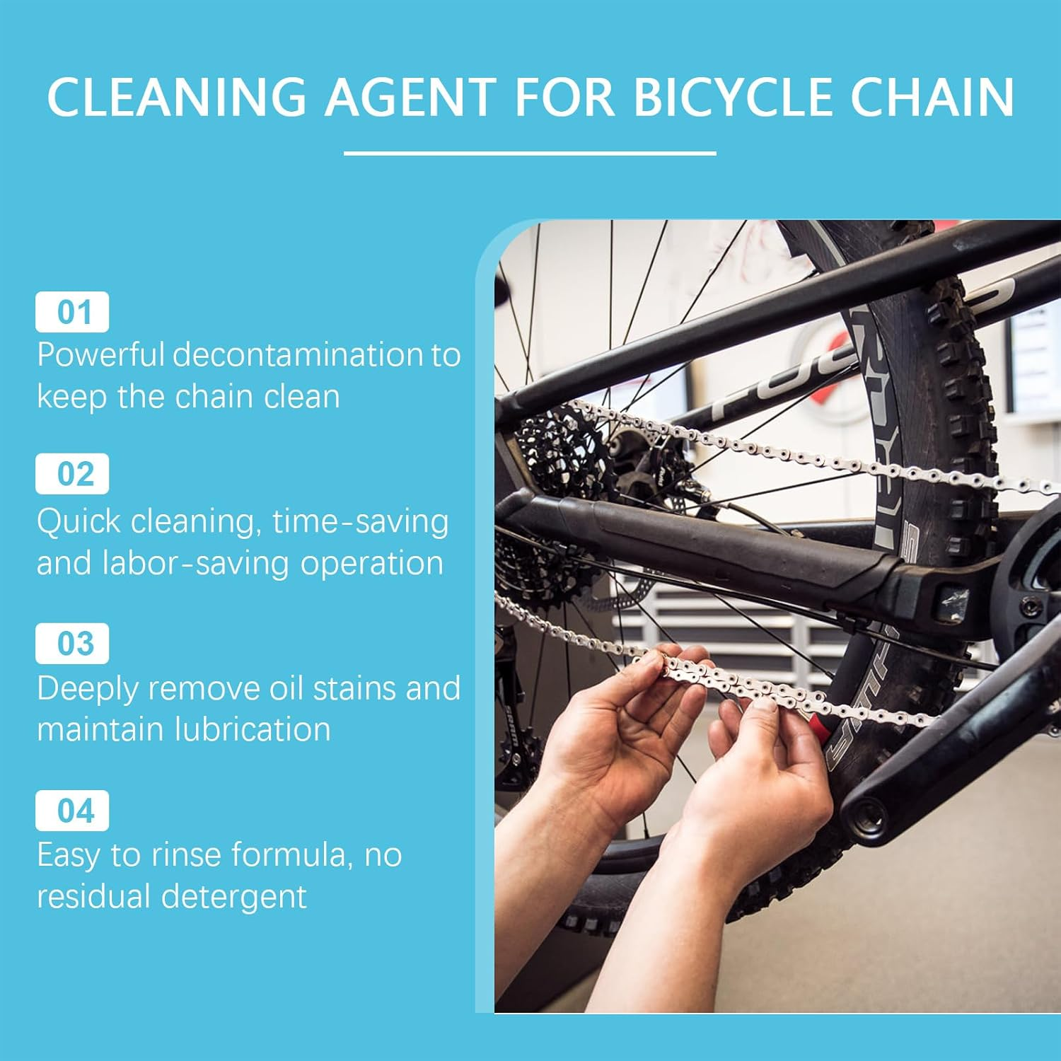 Bicycle Chain Cleaner Cleaning Bicycle Chain Degreasing anti Rust Chain Cleaner Spray,100Ml image number 3