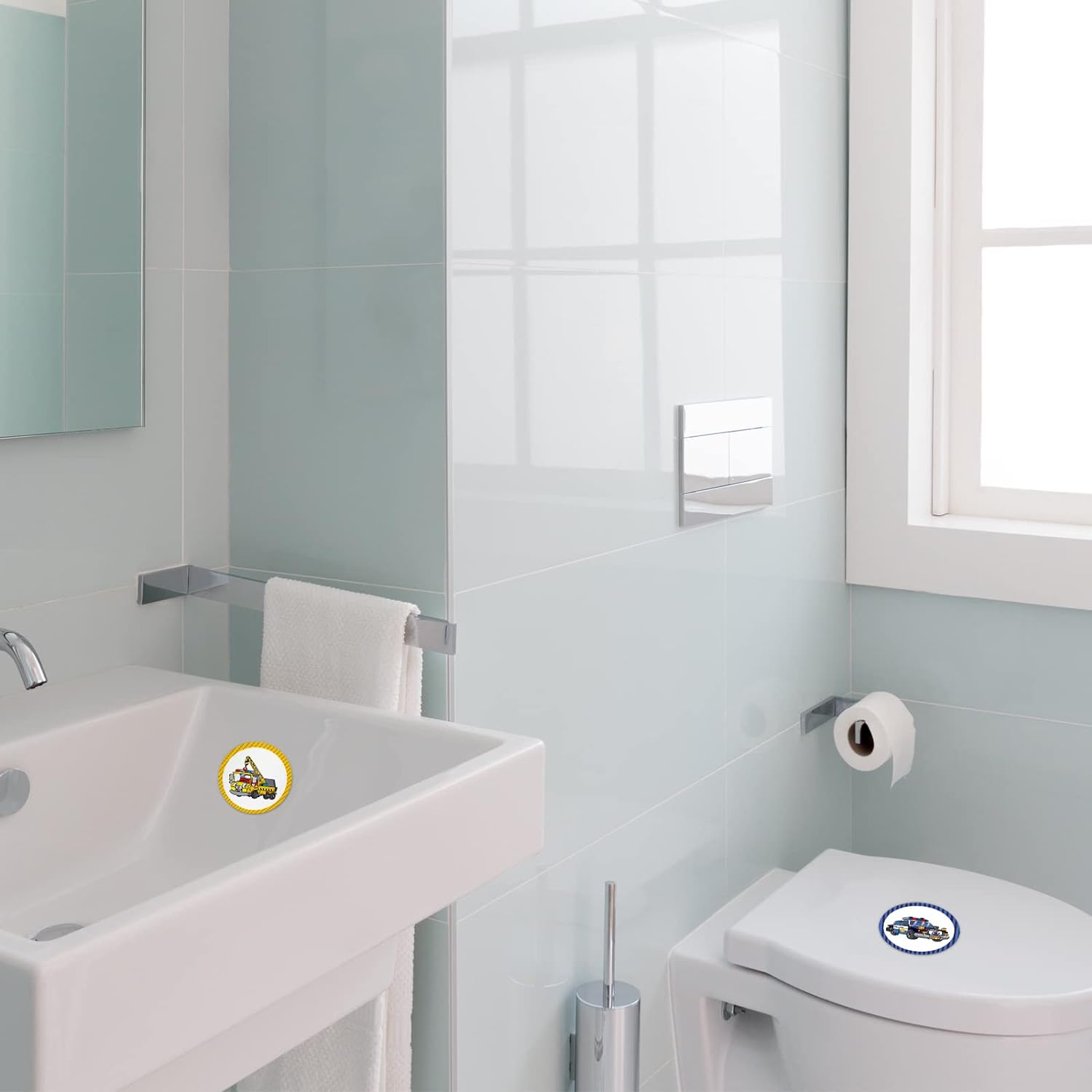 120 Pcs Toilet Targets for Boys Potty Training Flushable Targets Boys Pee Targets Color Paper Tinkle Targets for Boys Safe to Use image number 5