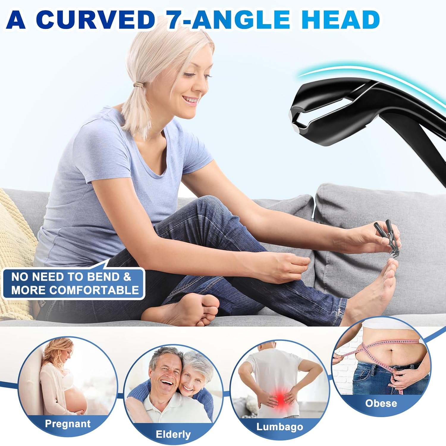 Mens Stocking Stuffers 2025 Gifts for Men, Christmas Gift for Mens Dad Boyfriend Teens Him, Angled Head Long Handle Toe Nail Clippers for Men with Wide Jaw, Toenail Clippers for Thick Toenails image number 6